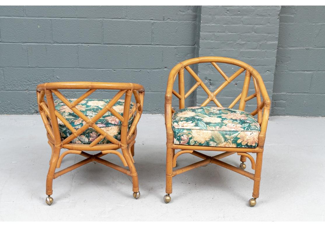 20th Century Pair of Midcentury Rattan Lounge Chairs For Sale