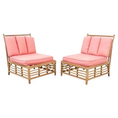 Pair of Midcentury Rattan Sun Porch Chairs