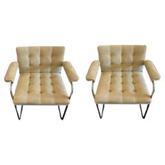 Vintage Pair of Mid Century Robert Haussmann for Stendig RH-304 De Sede Arm Chairs