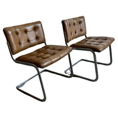 Vintage Pair of Mid Century Robert Haussmann for Stendig RH-304 De Sede Chairs