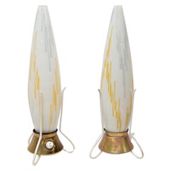 Retro Pair of Midcentury Rocket Table Lamps, 1950s, Czechoslovakia