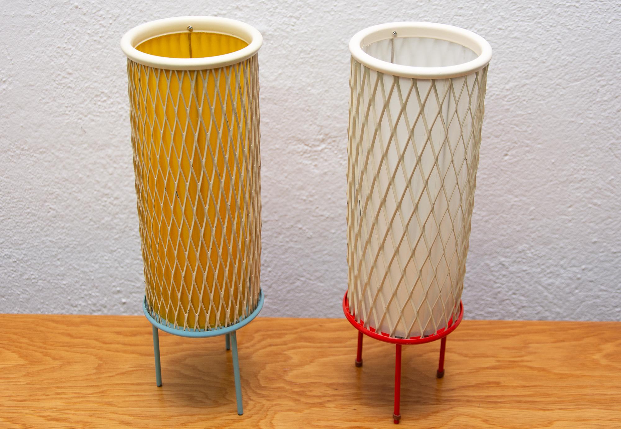Pair of Midcentury Rocket Table Lamps by Josef Hůrka for Napako, 1960s, Czech 1