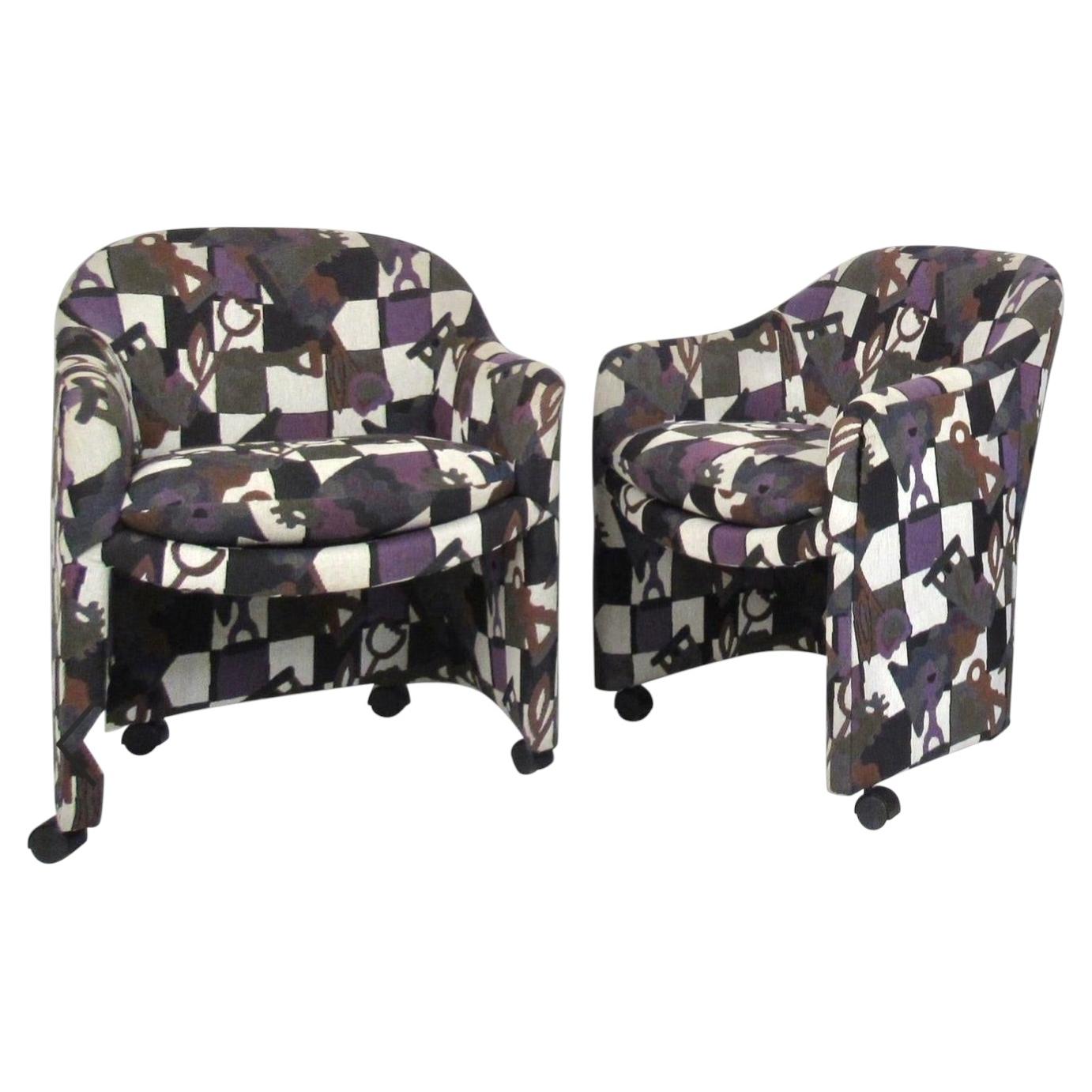 Pair of Mid-century Rolling Chairs by Milo Baughman for Thayer Coggin For Sale