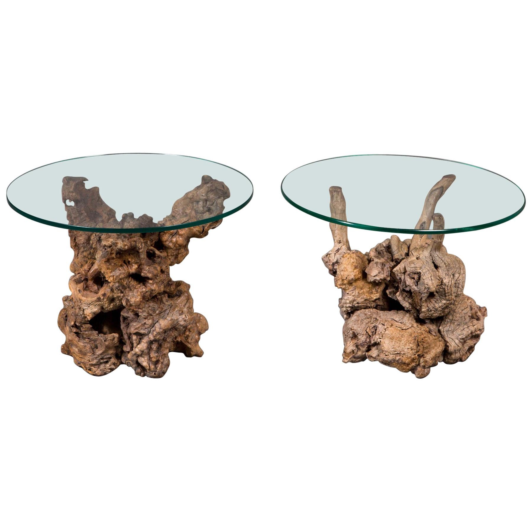 Pair of Mid-Century Root Tables