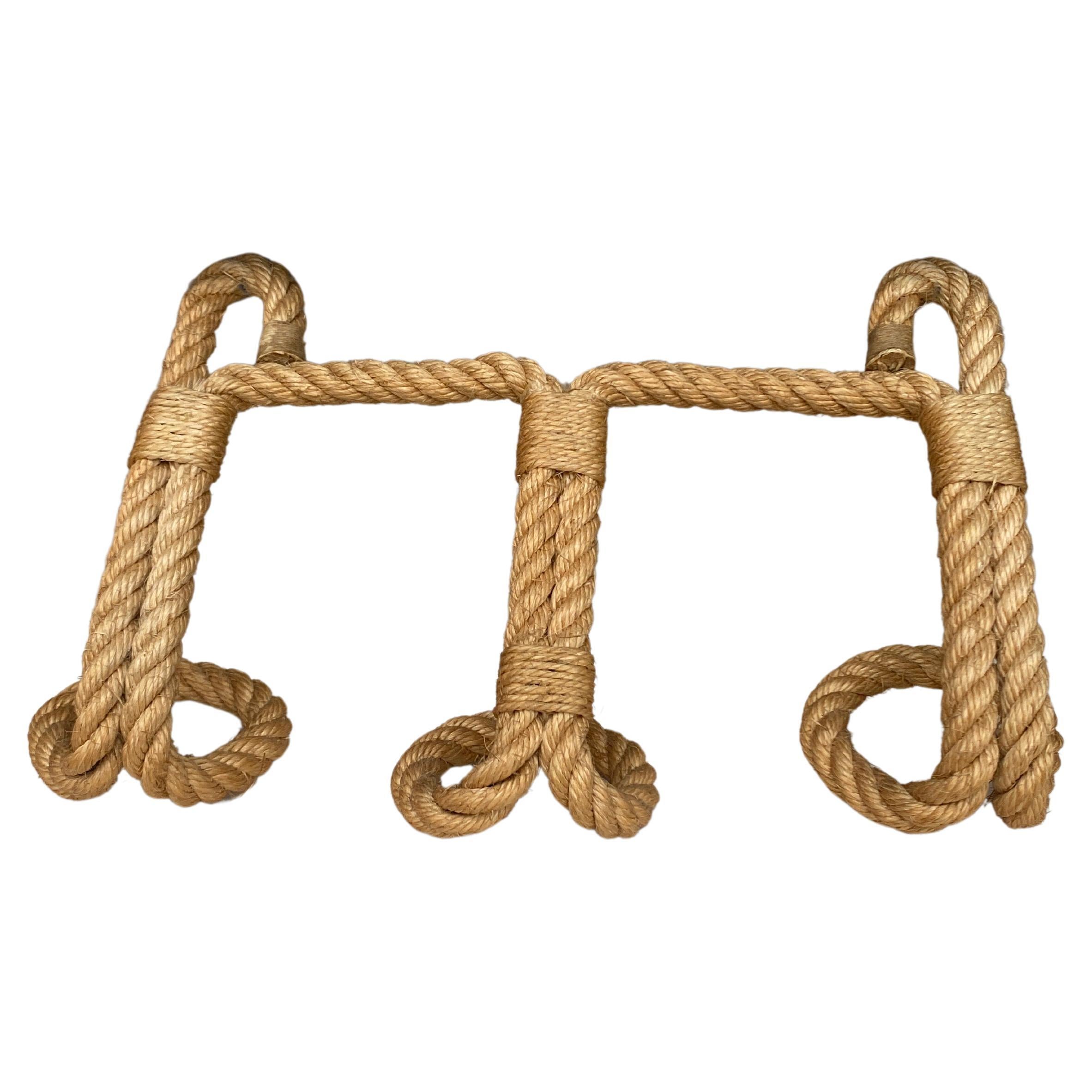 French Pair of Mid-Century Rope Coat Rack Adrien Audoux & Frida Minet For Sale