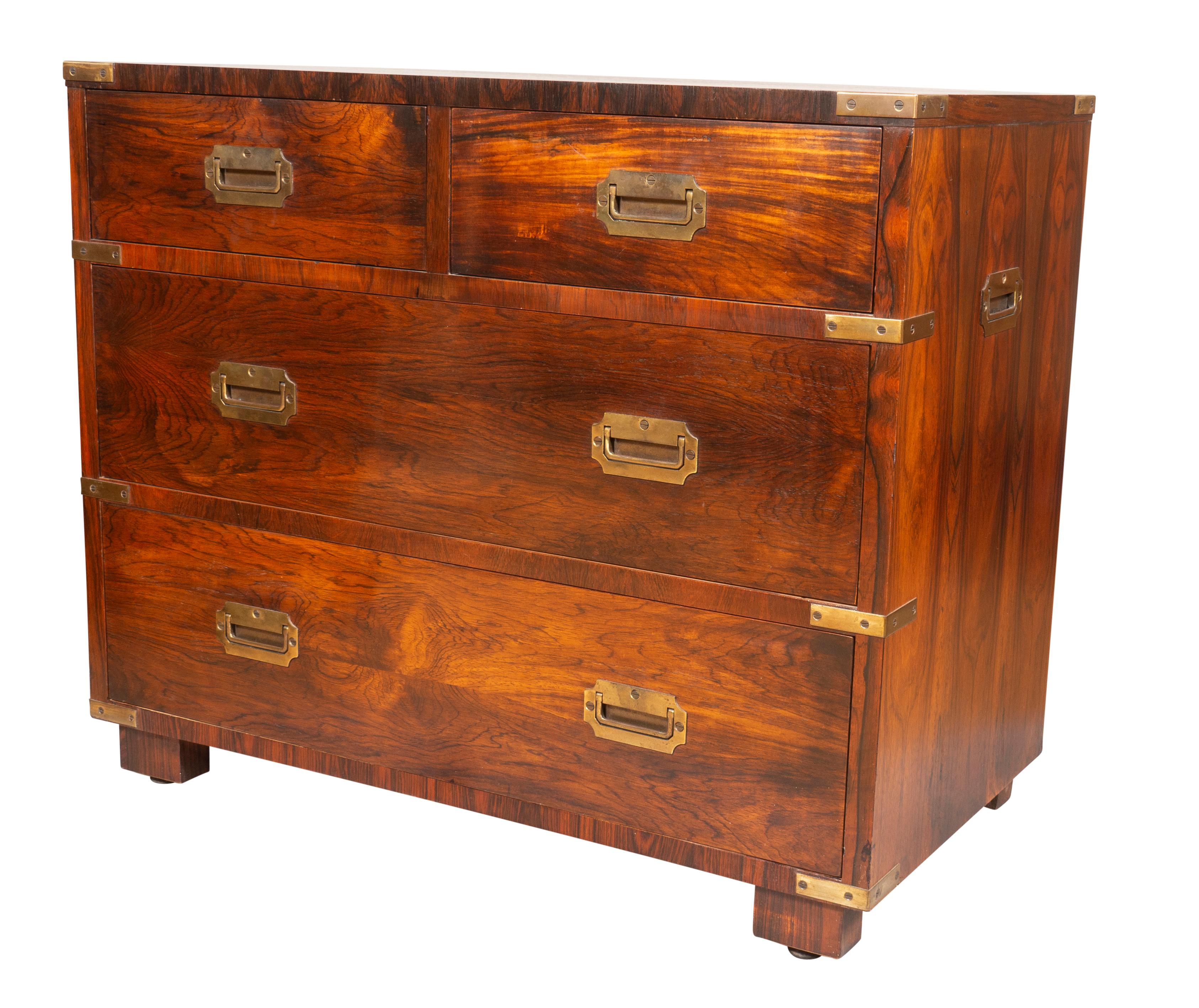 Pair of Midcentury Rosewood Campaign Style Chests of Drawers by John Stuart 5
