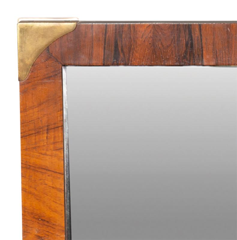 Pair of Midcentury Rosewood Campaign Style Mirrors by John Stuart 6