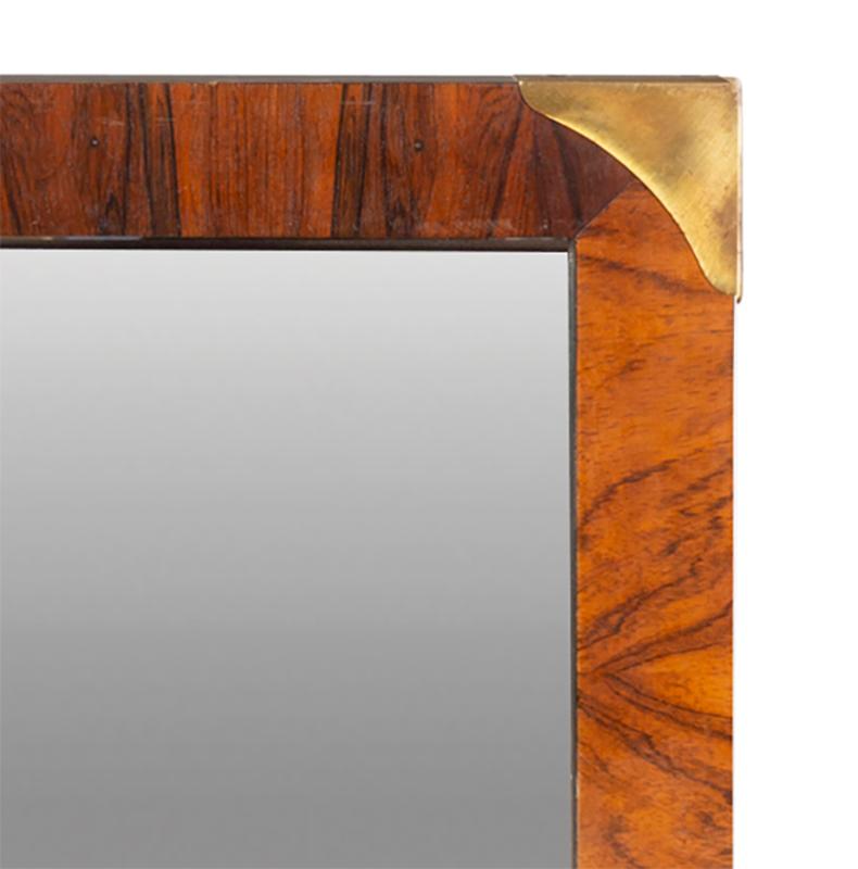 Pair of Midcentury Rosewood Campaign Style Mirrors by John Stuart 7