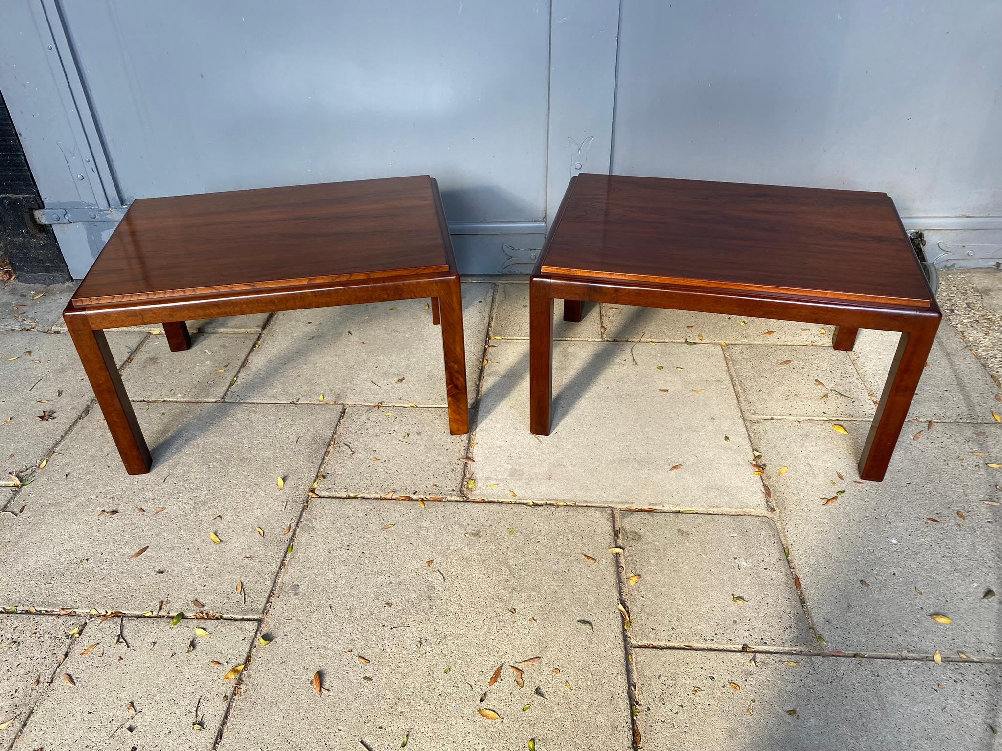 Pair of Mid Century Rosewood Side / Sofa / End Tables, French, 1970s 4