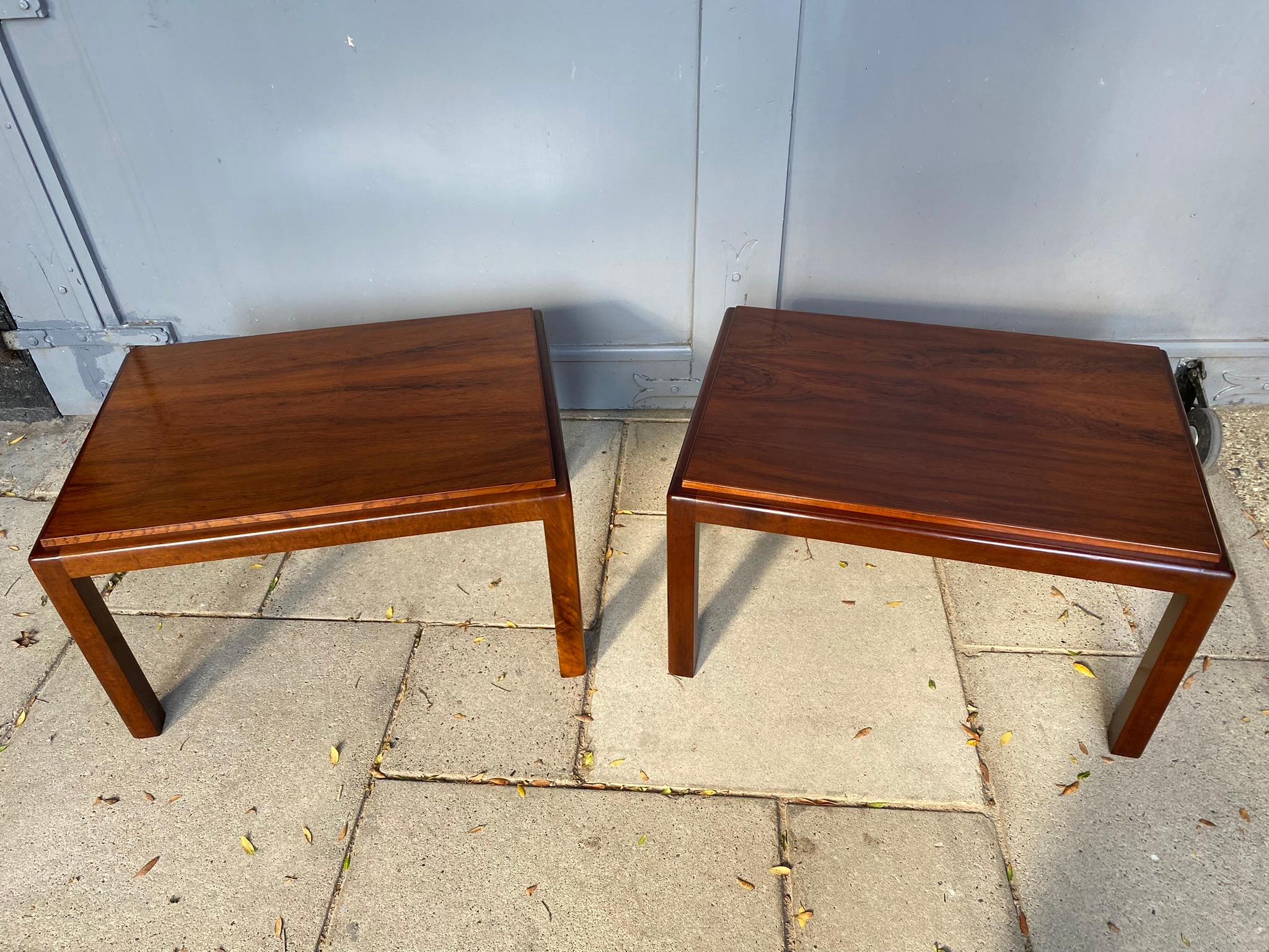 Pair of Mid Century Rosewood Side / Sofa / End Tables, French, 1970s 5