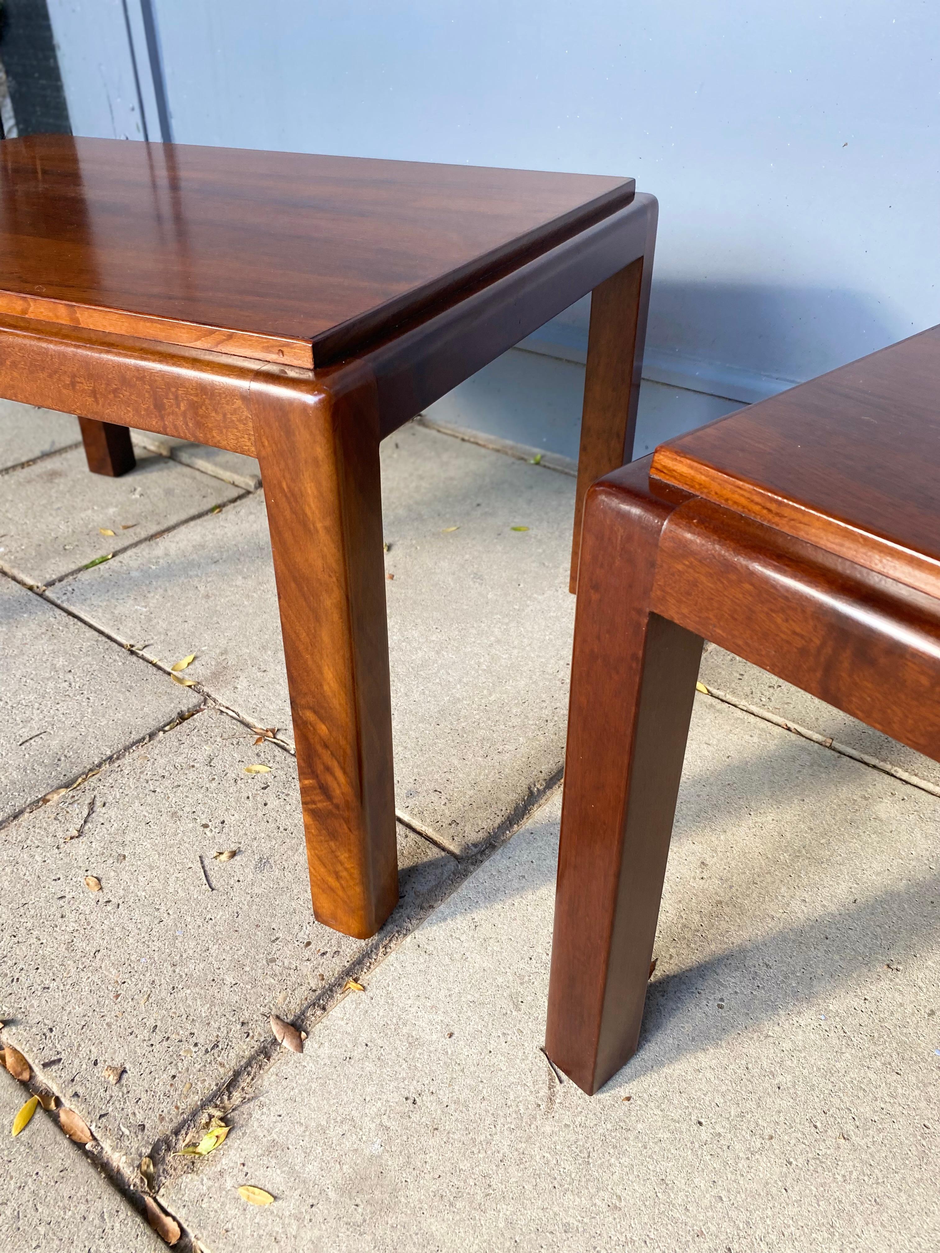 Pair of Mid Century Rosewood Side / Sofa / End Tables, French, 1970s 8