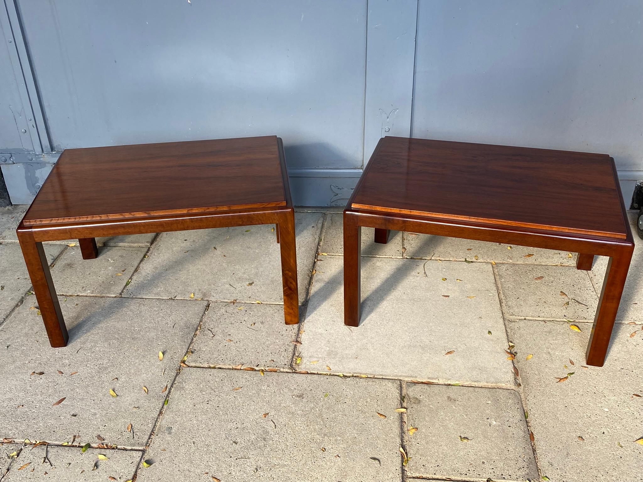 Pair of Mid Century Rosewood Side / Sofa / End Tables, French, 1970s 9