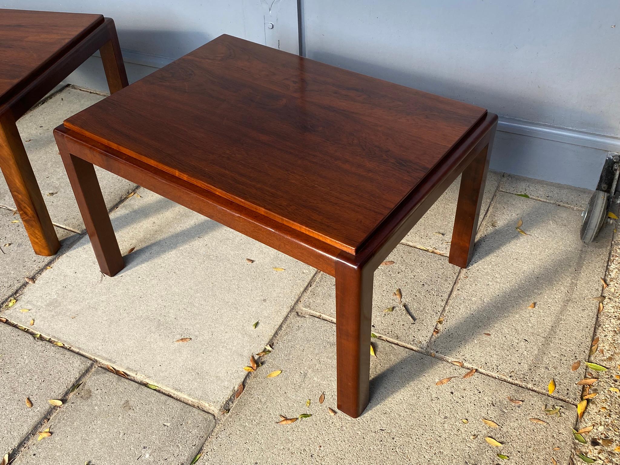 Pair of Mid Century Rosewood Side / Sofa / End Tables, French, 1970s 10