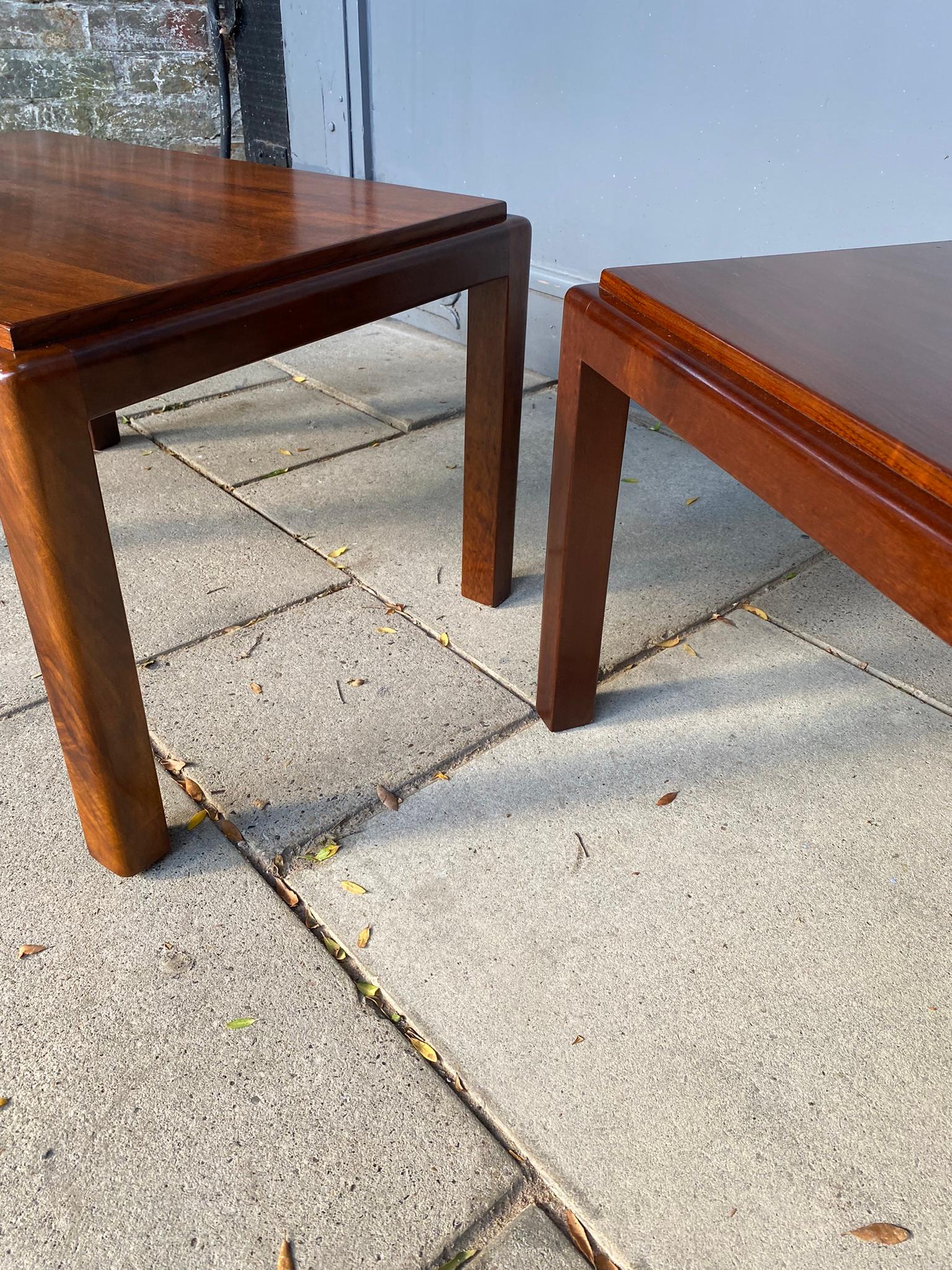 20th Century Pair of Mid Century Rosewood Side / Sofa / End Tables, French, 1970s