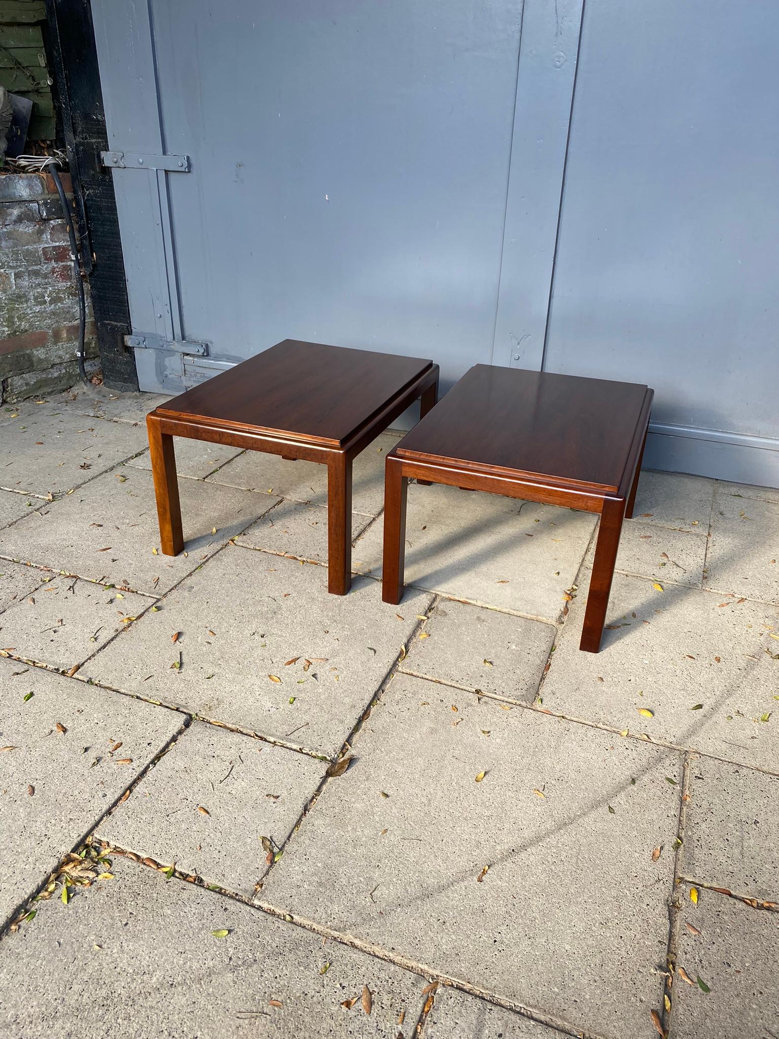 Pair of Mid Century Rosewood Side / Sofa / End Tables, French, 1970s 2