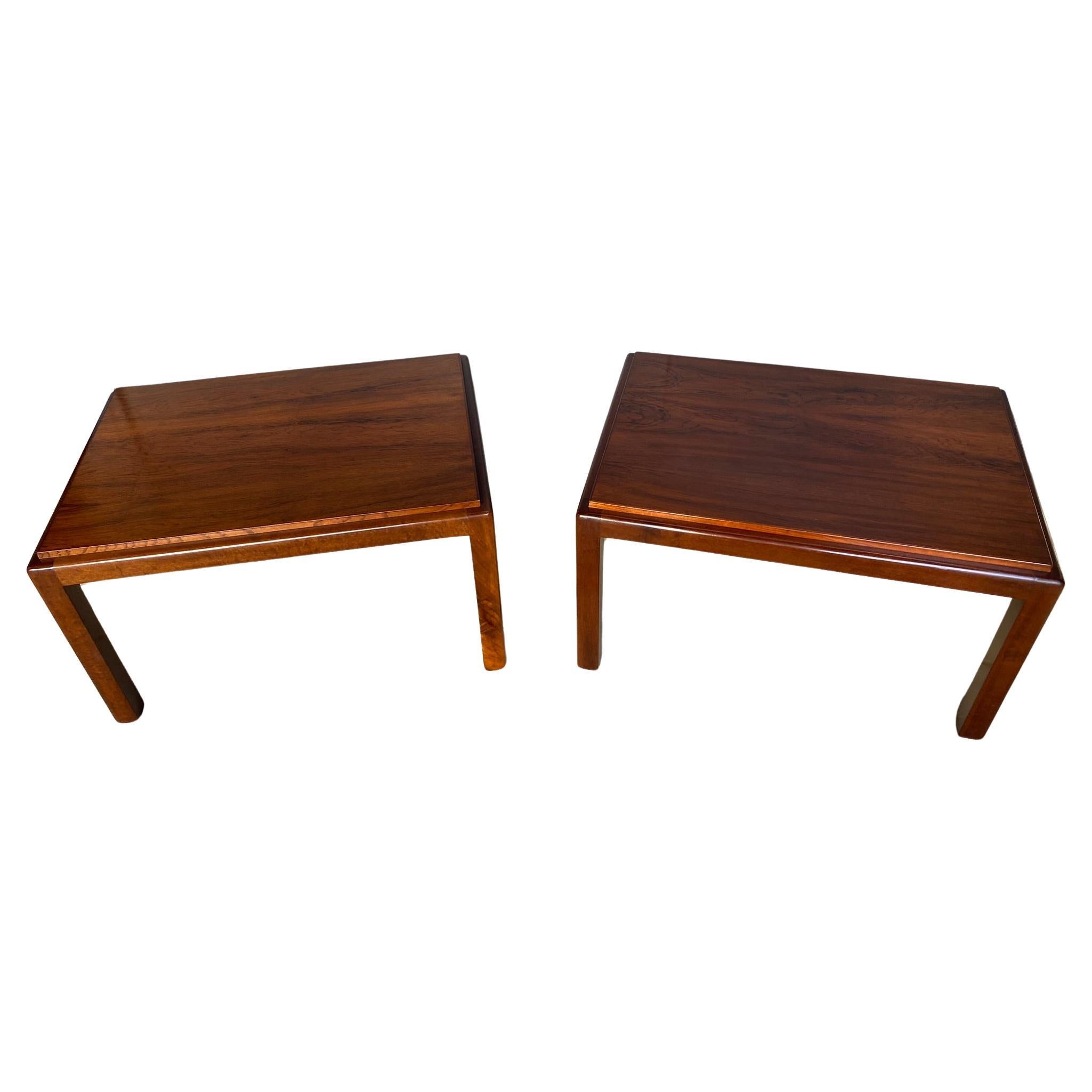 Pair of Mid Century Rosewood Side / Sofa / End Tables, French, 1970s
