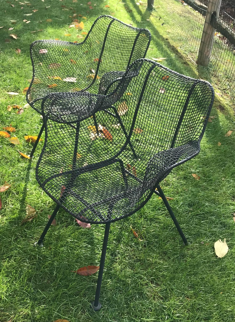 Pair of Mid Century Russell Woodard Sculptura Mesh Dining Chairs with ...
