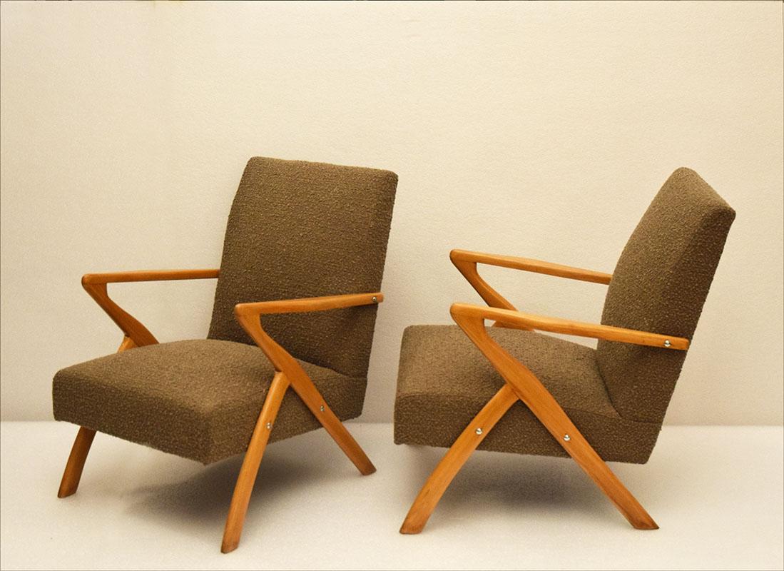 Scandinavian Modern Pair of Midcentury Scandinavian Armchairs, 1950s For Sale