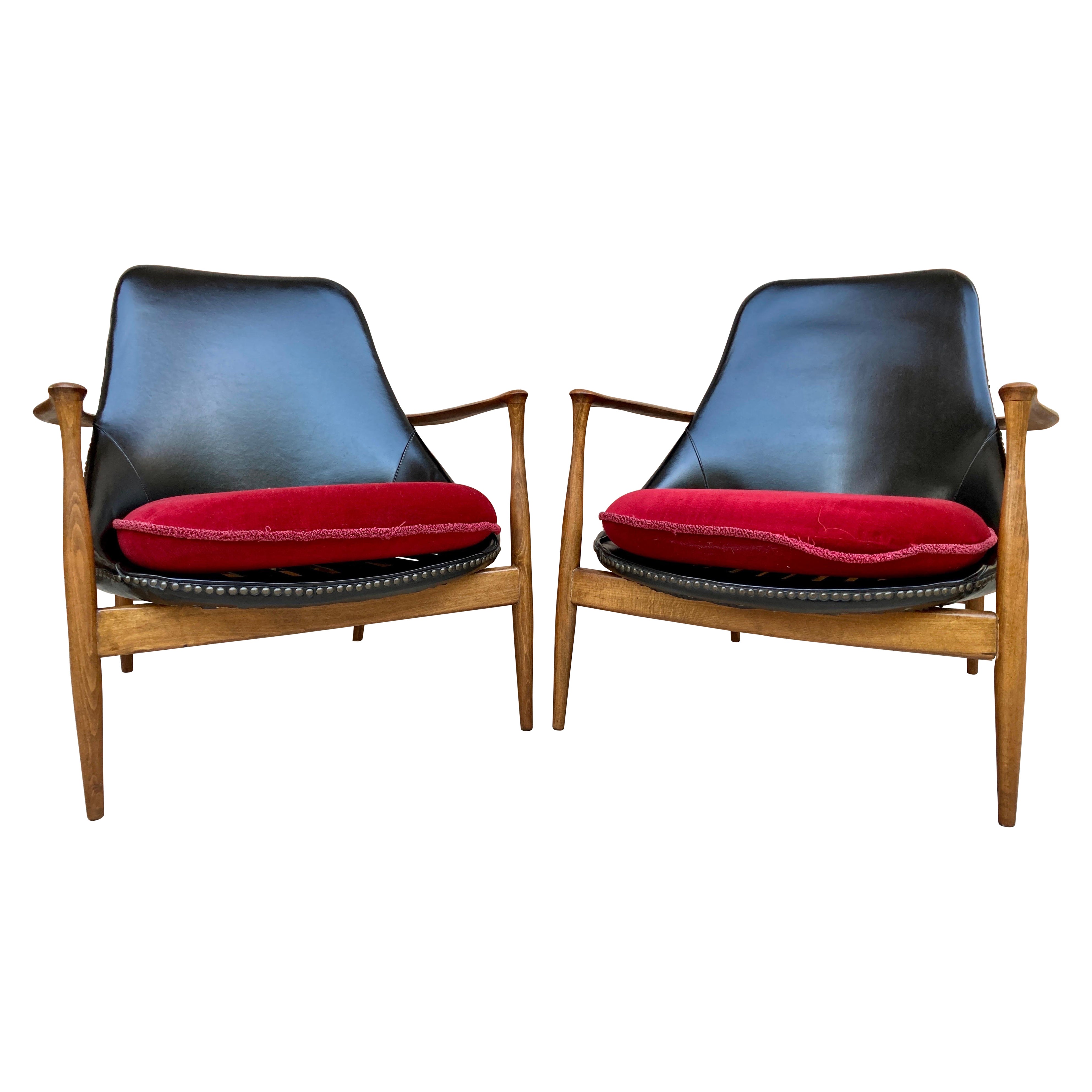 Pair of Mid-Century Scandinavian Armchairs in the Style of Ib Kofod-Larsen, 1950