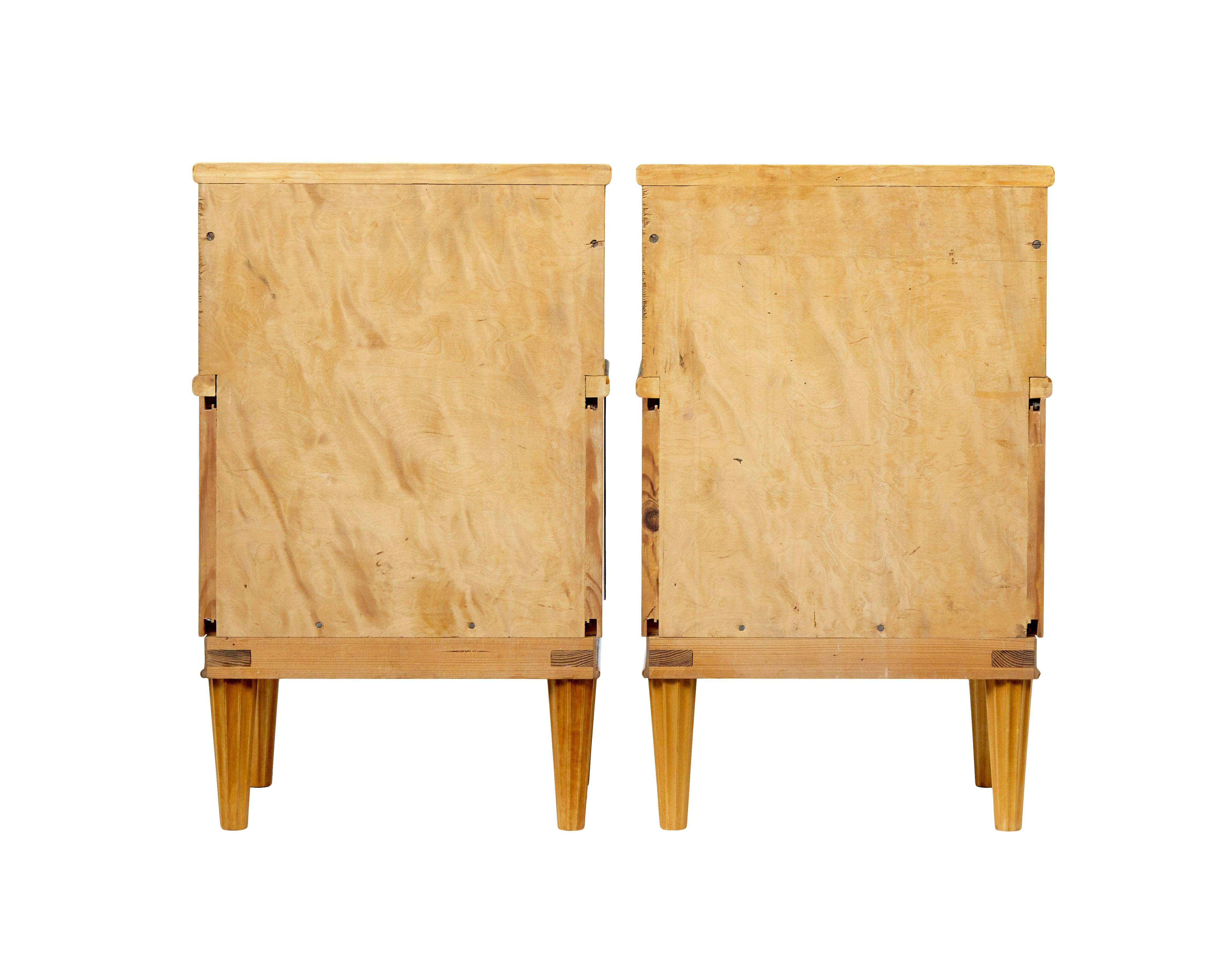 Pair of mid century Scandinavian birch bedside cupboards For Sale 2