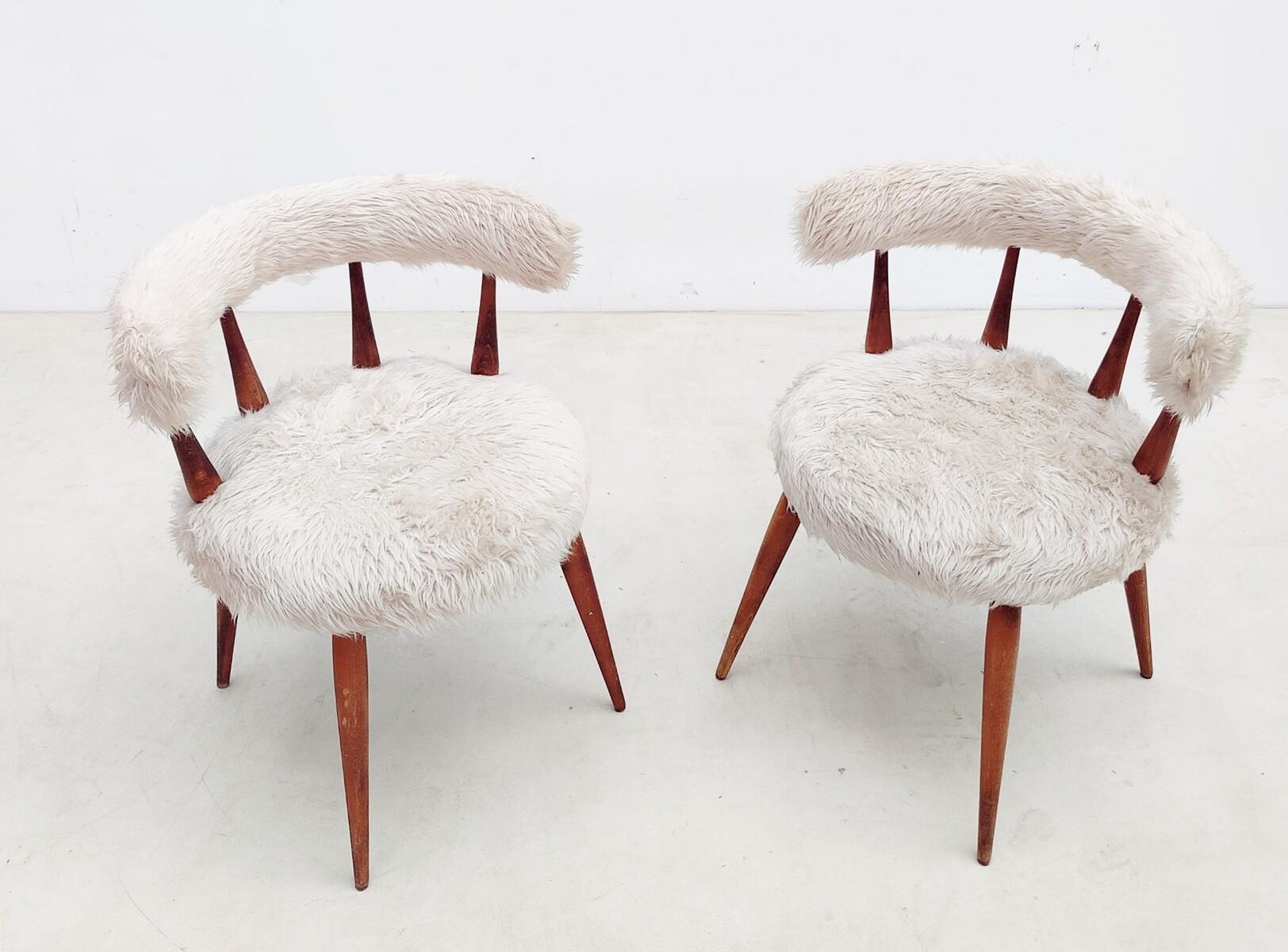 Pair of Mid-Century Scandinavian Cocktail Chairs, 1950s For Sale 4