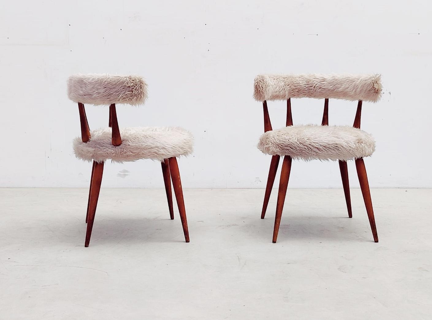 Pair of mid-century scandinavian cocktail chairs - 1950s.