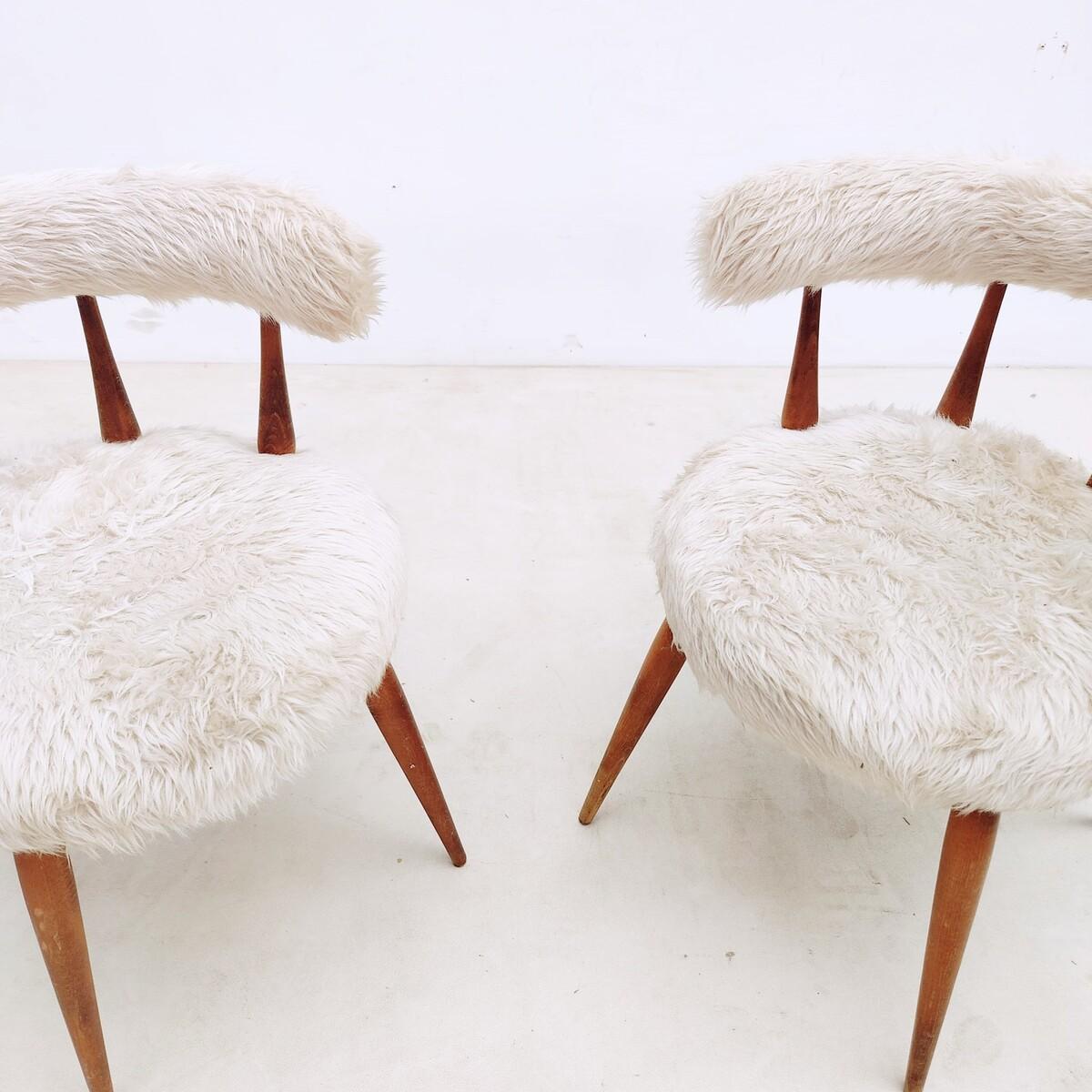 Mid-Century Modern Pair of Mid-Century Scandinavian Cocktail Chairs, 1950s For Sale