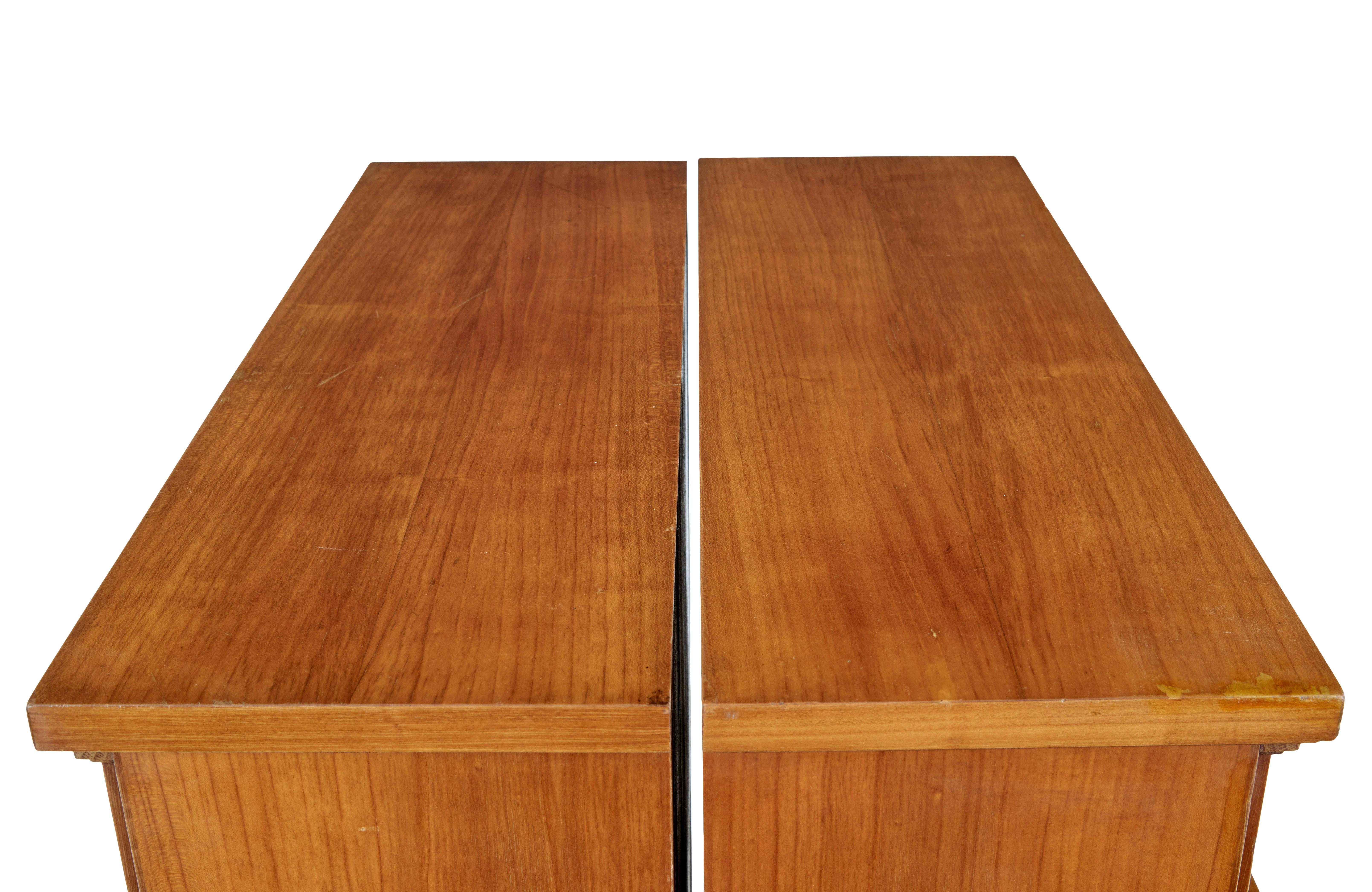 Pair of mid century Scandinavian elm cabinets For Sale 2