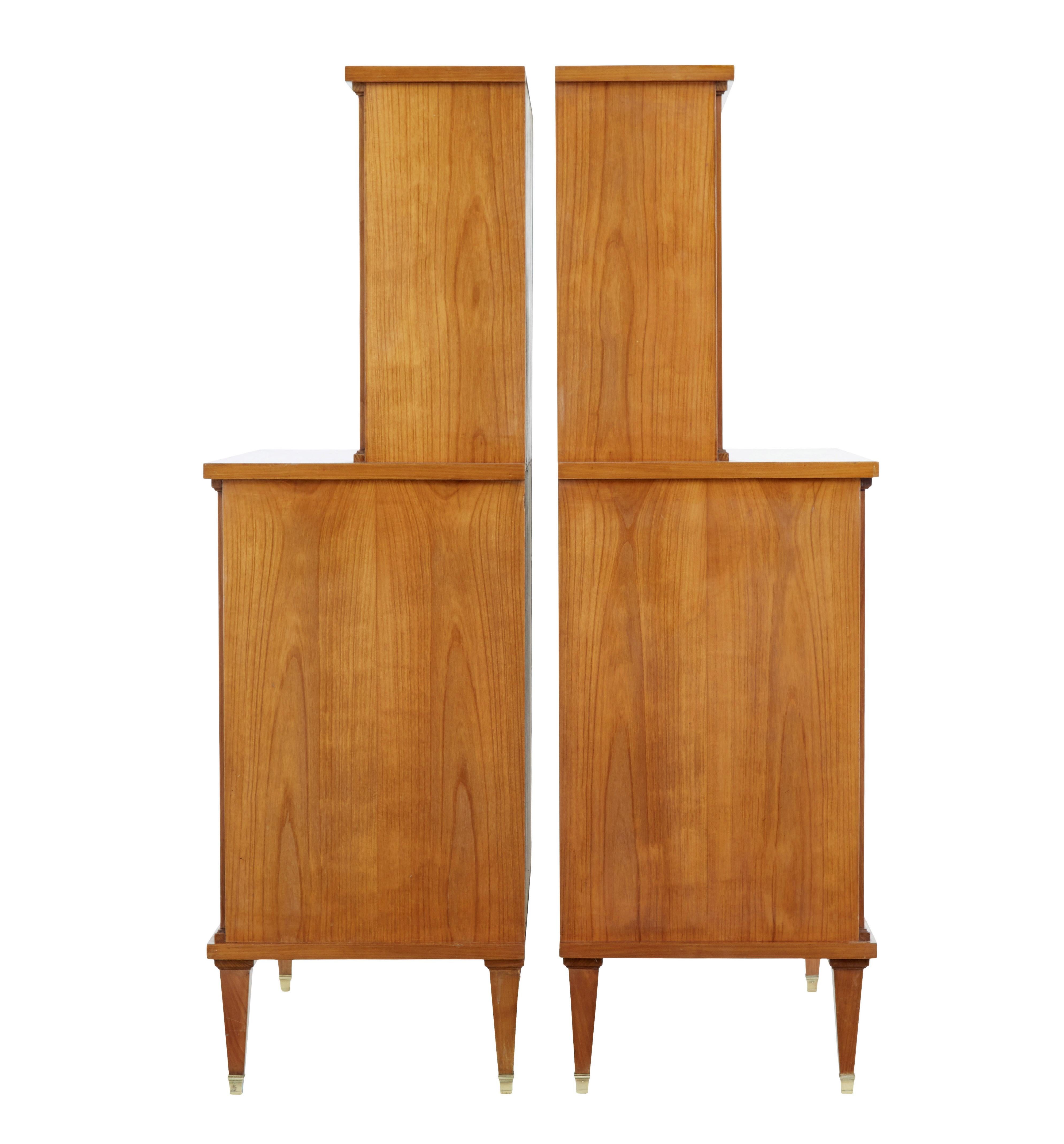 Mid-Century Modern Pair of mid century Scandinavian elm cabinets For Sale
