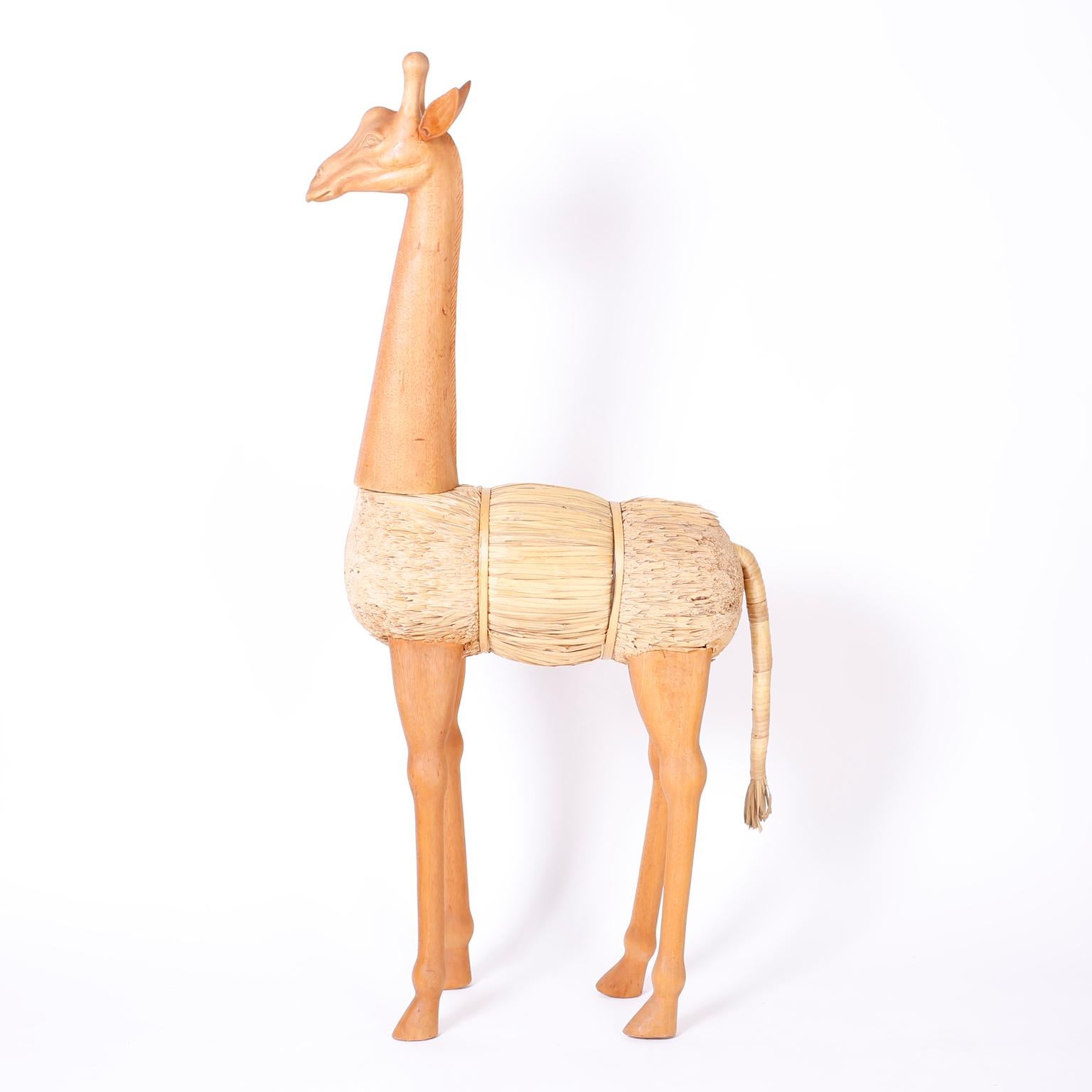 Arte popolare Coppia di giraffe scandinave della metà del secolo scorso in vendita