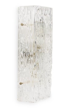 Pair of Mid-Century Scandinavian Large Rectangular Murano Glass Wall Sconce