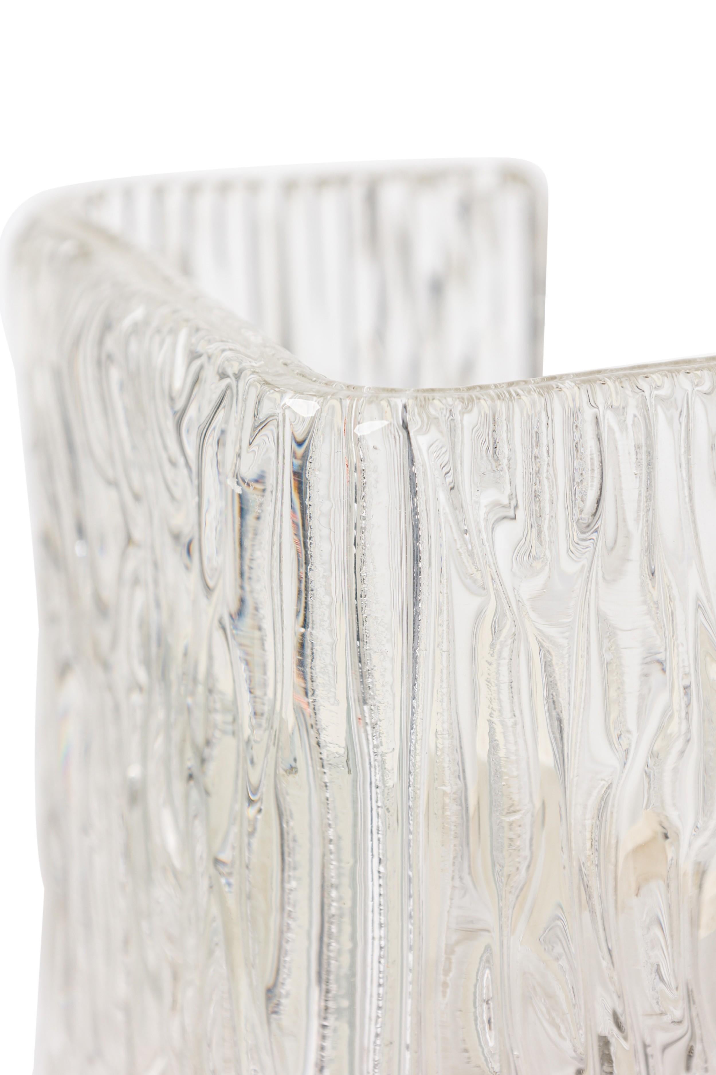 Swedish Pair of Mid-Century Scandinavian Large Rectangular Murano Glass Wall Sconce For Sale