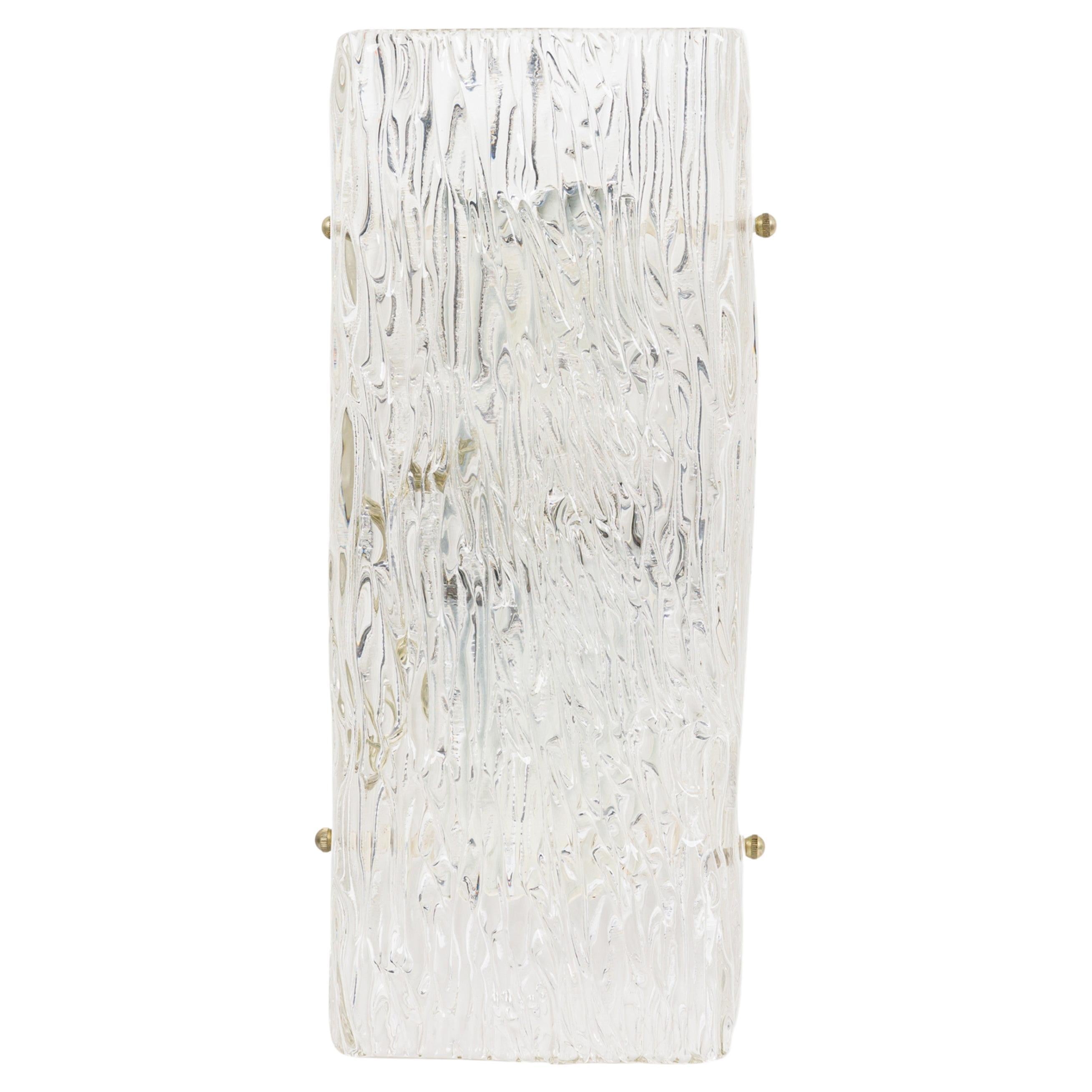 Pair of Mid-Century Scandinavian Large Rectangular Murano Glass Wall Sconce For Sale