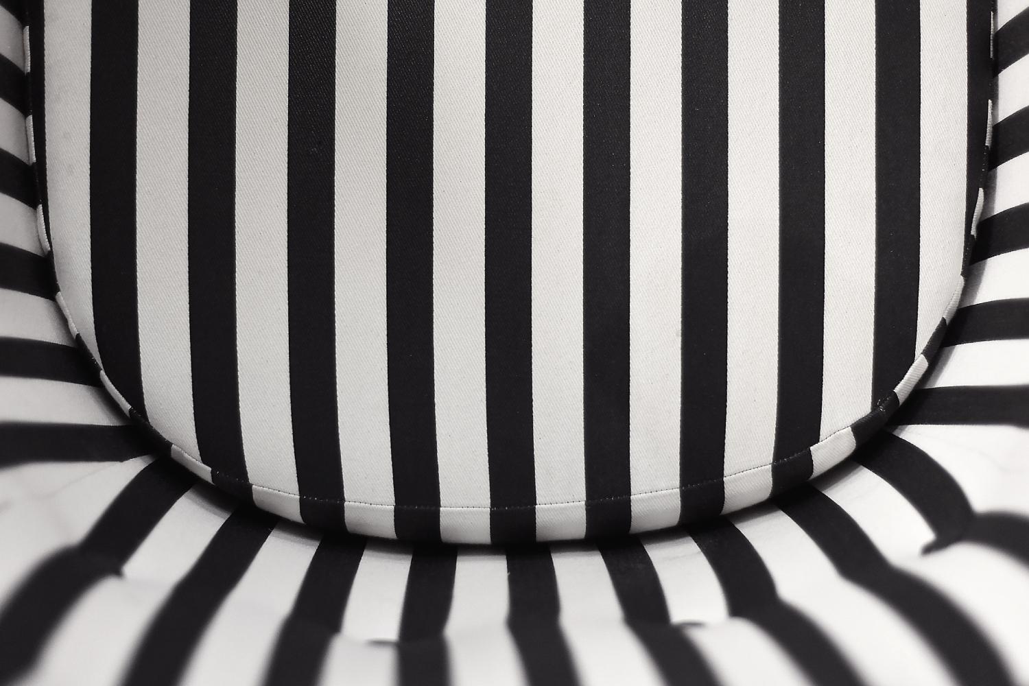 Pair of Mid-Century Scandinavian Modern Armchairs with Black&White Stripes, 1960 For Sale 3