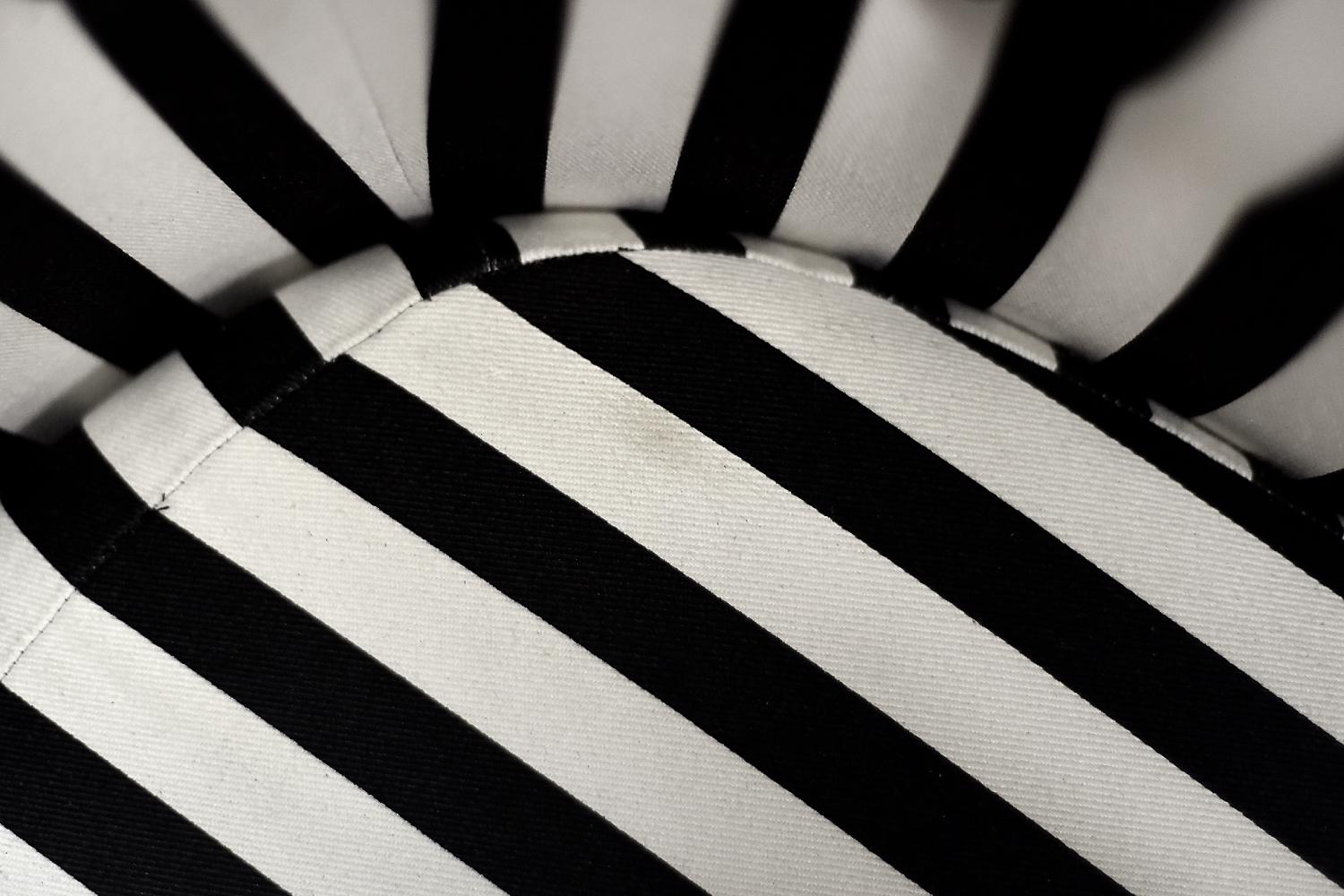 Pair of Mid-Century Scandinavian Modern Armchairs with Black&White Stripes, 1960 For Sale 9