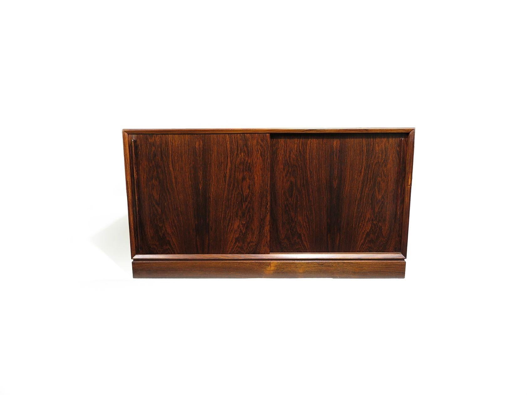 Pair of Mid-century Scandinavian Rosewood Credenza Cabinets, Perfectly Restored For Sale 6