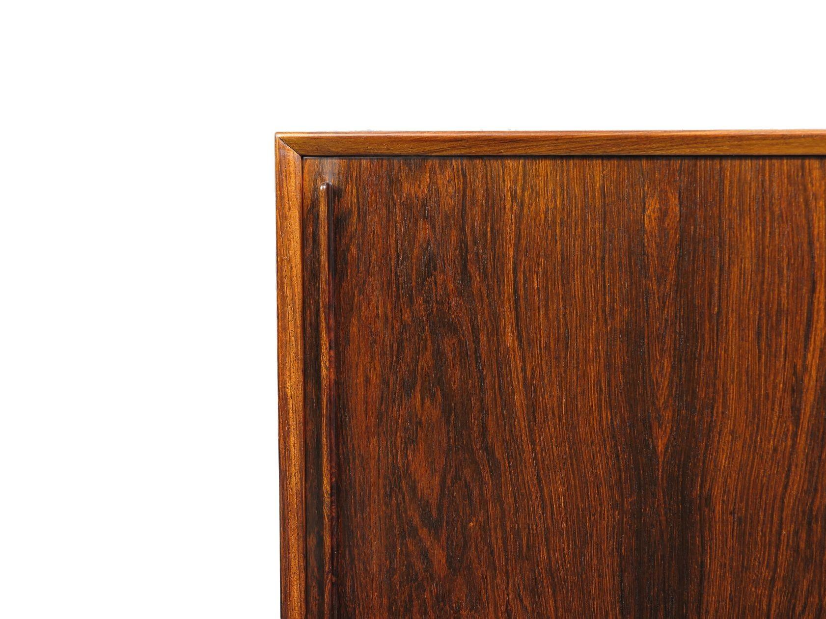 Pair of Mid-century Scandinavian Rosewood Credenza Cabinets, Perfectly Restored For Sale 8