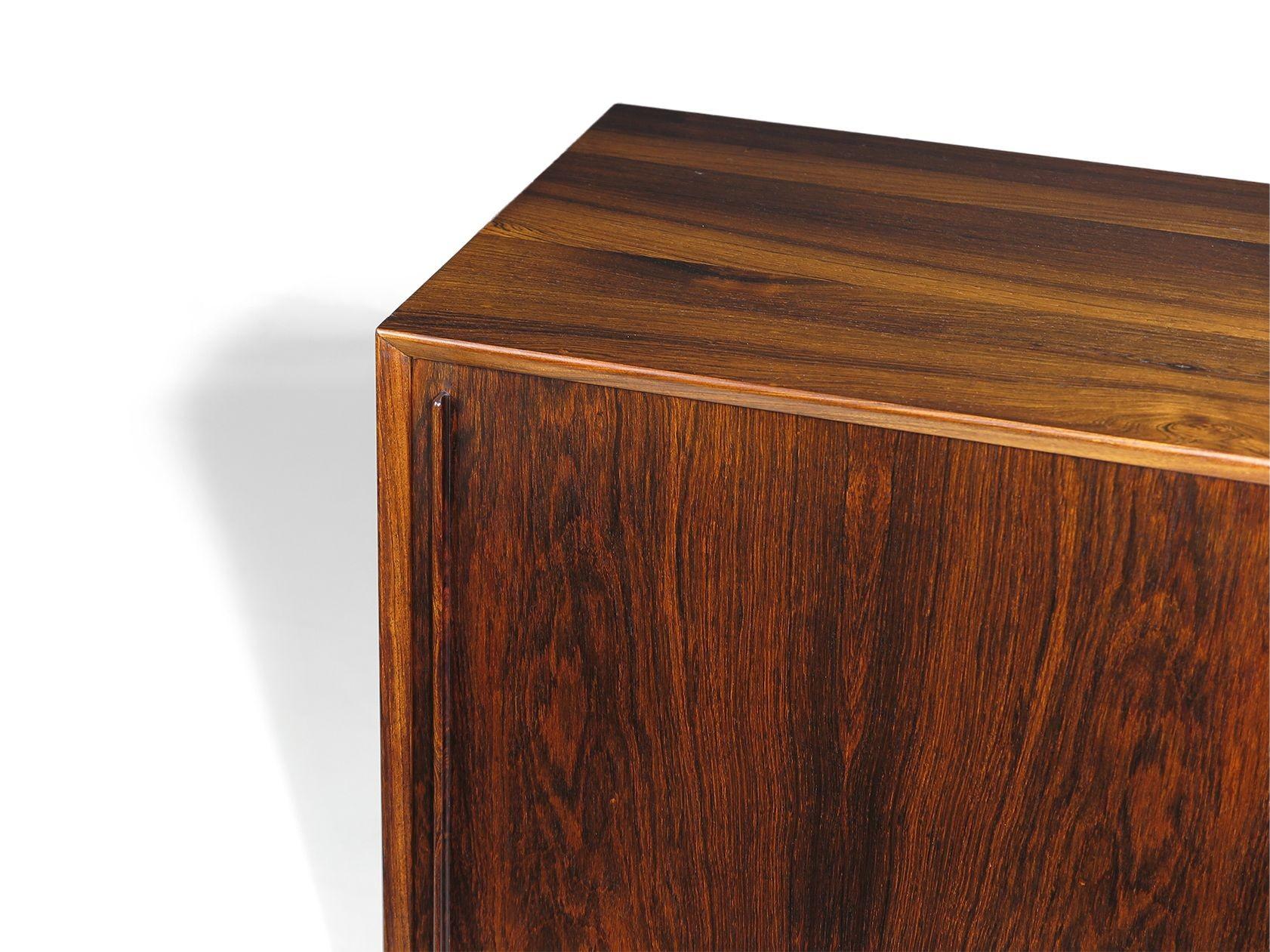 Pair of Mid-century Scandinavian Rosewood Credenza Cabinets, Perfectly Restored For Sale 9