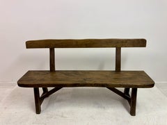 Pair of Mid Century Scandinavian Sculptural Elm Benches by Olavi Hanninen