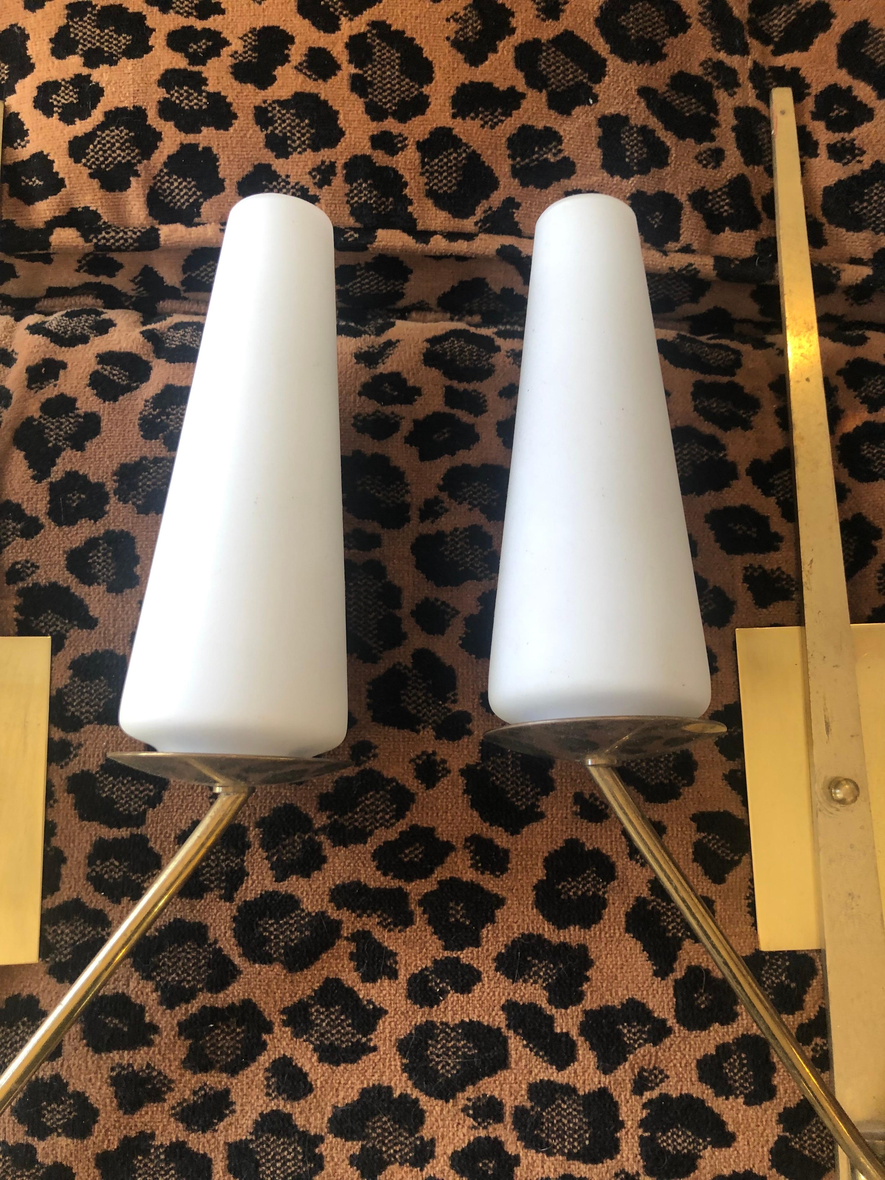 Pair of Mid Century Maison Arlus Sconces  For Sale 3