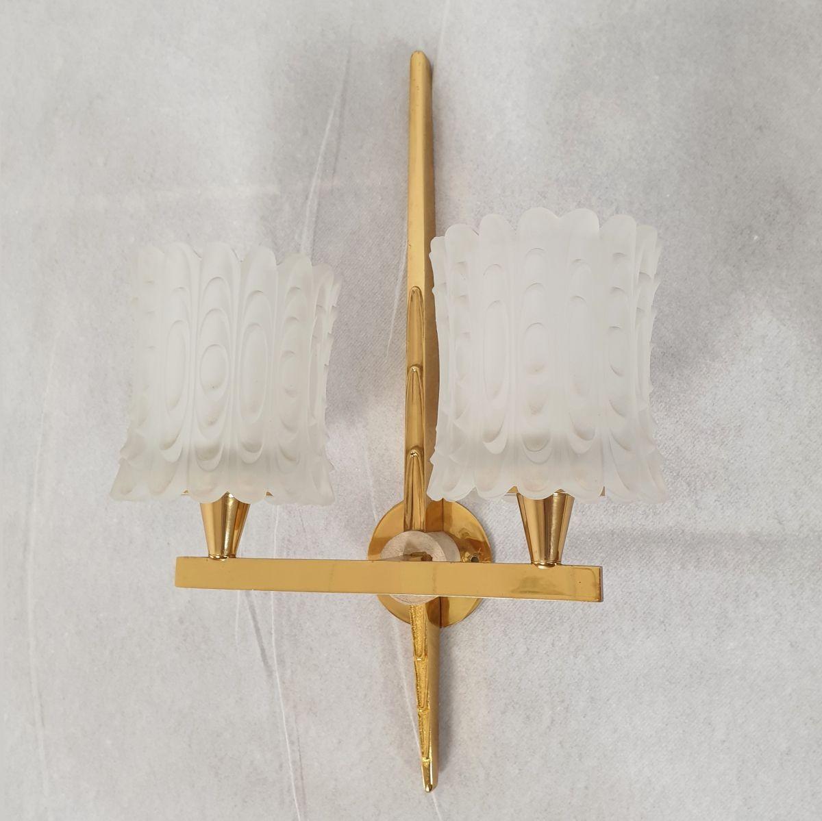 French Pair of Mid Century sconces, France
