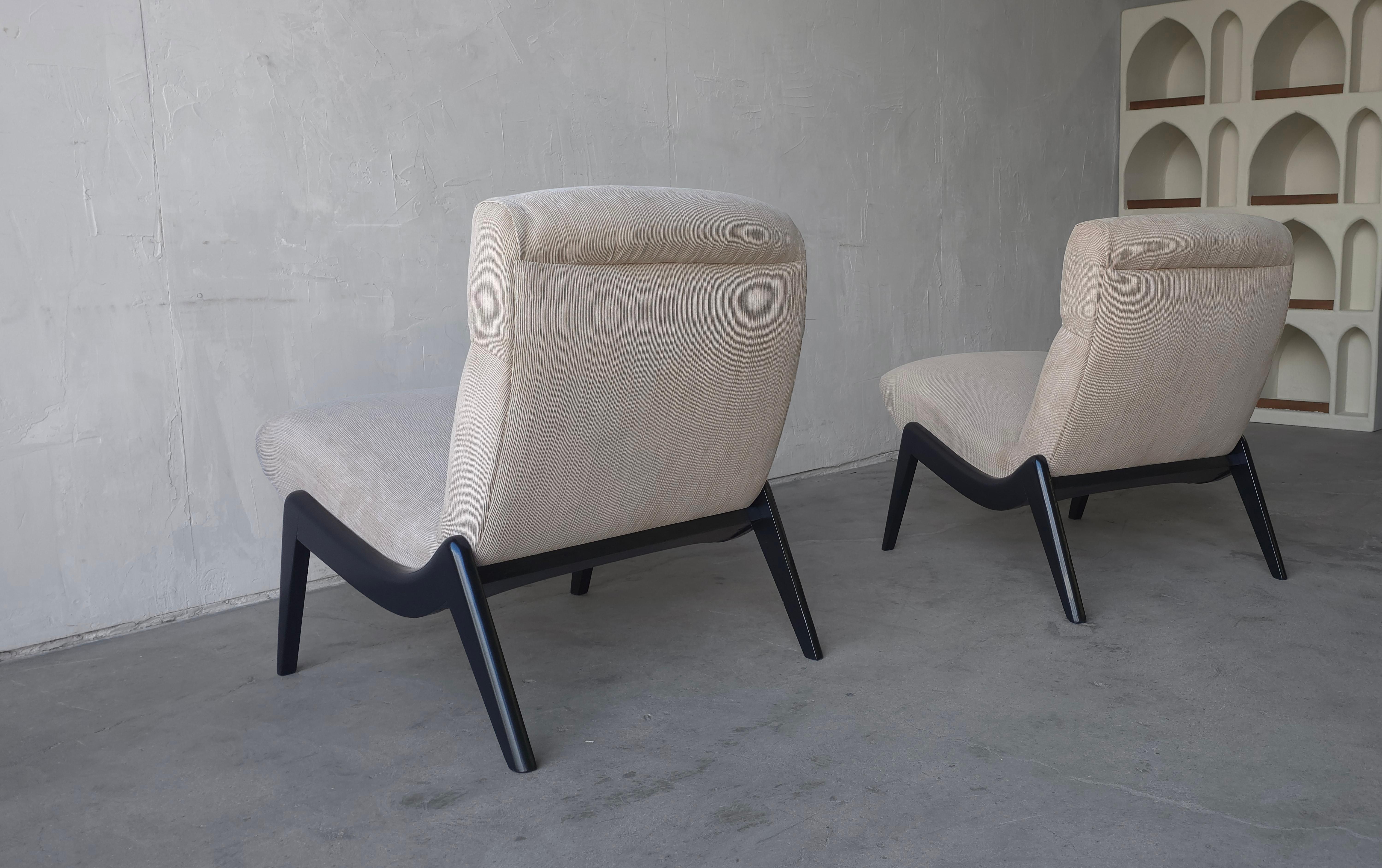 Pareja de sillones Scoop Lounge de mediados de siglo en venta 6