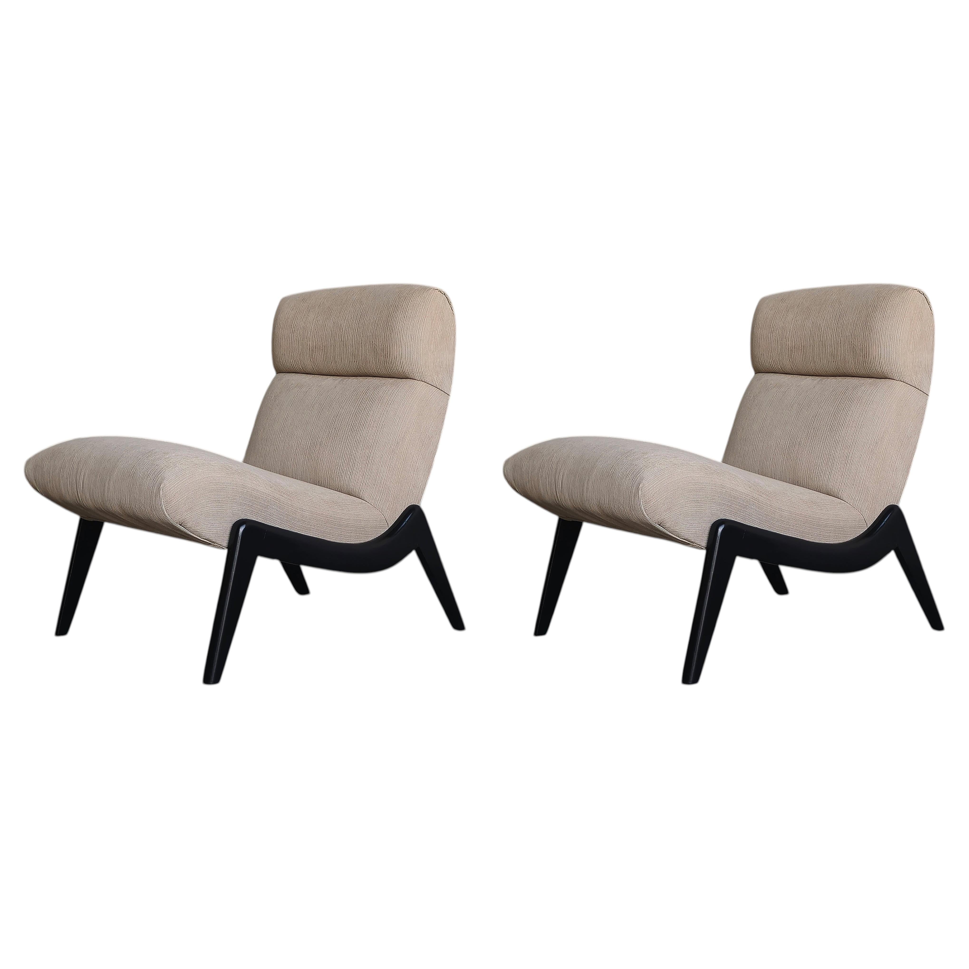 Pair of Mid Century Scoop Lounge Chairs