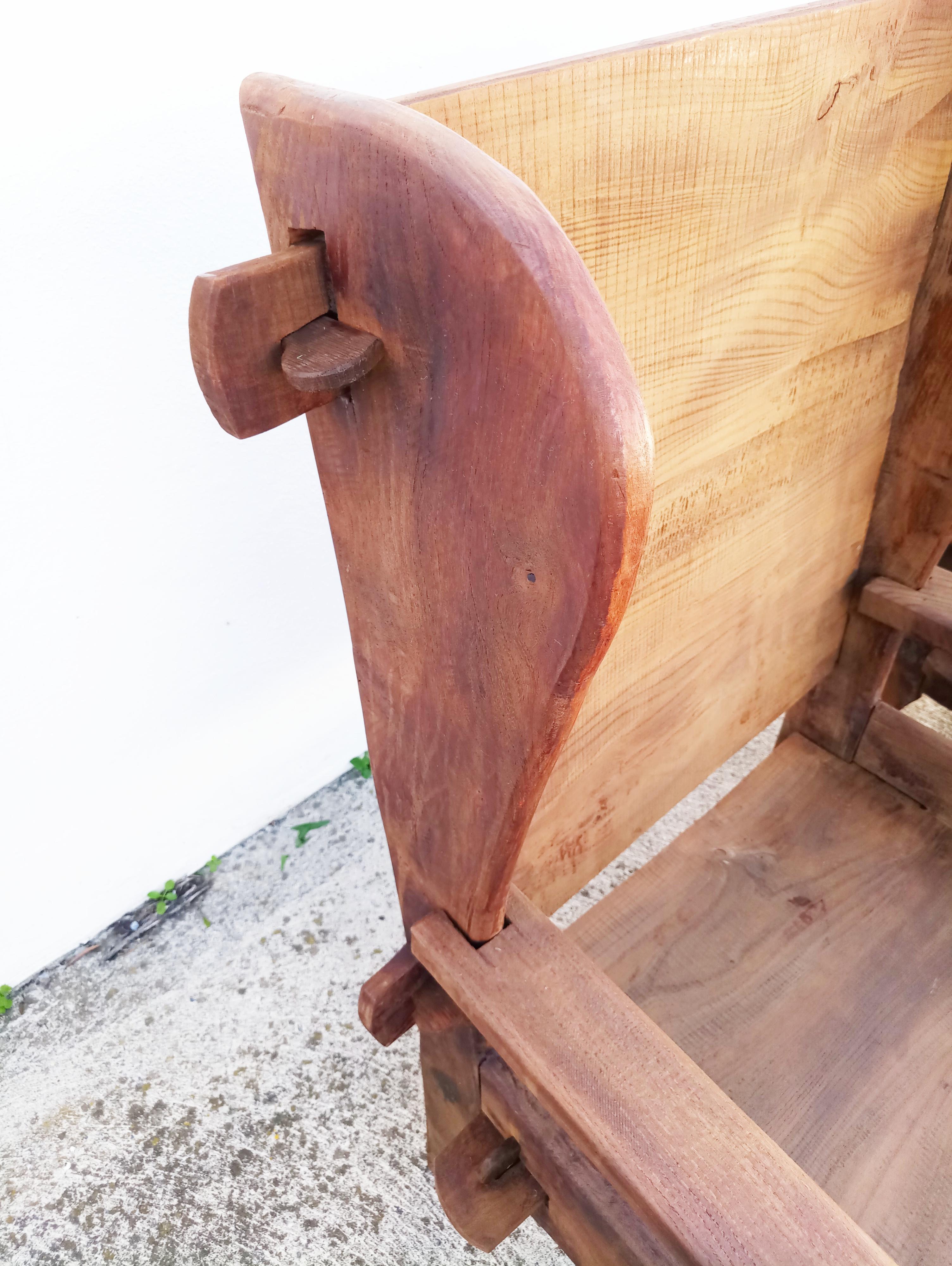 Pair of Midcentury Scottish Brutalist Wooden Armchairs 5
