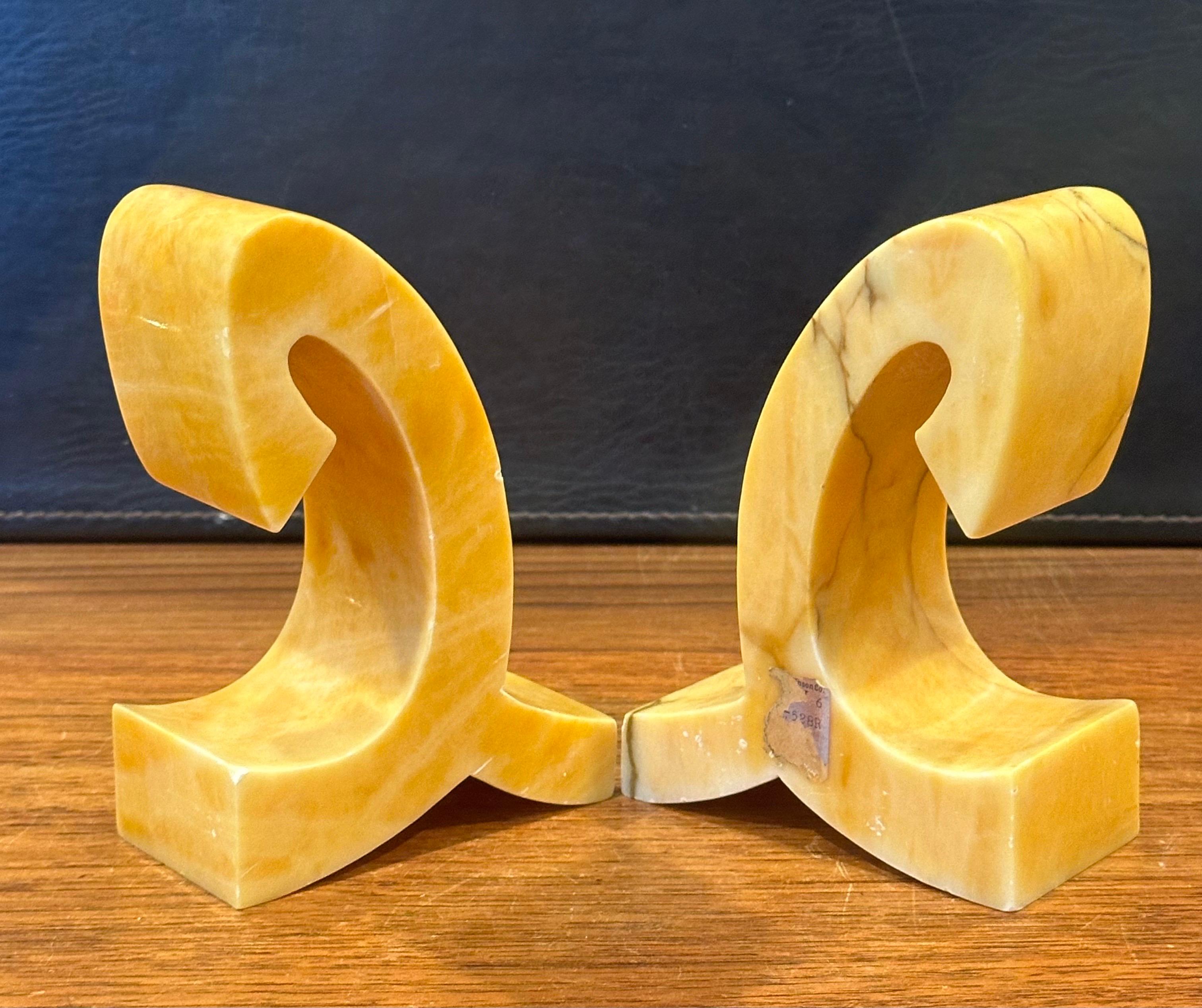 Pair of Mid-Century Sculptural Italian Marble Bookends For Sale 6