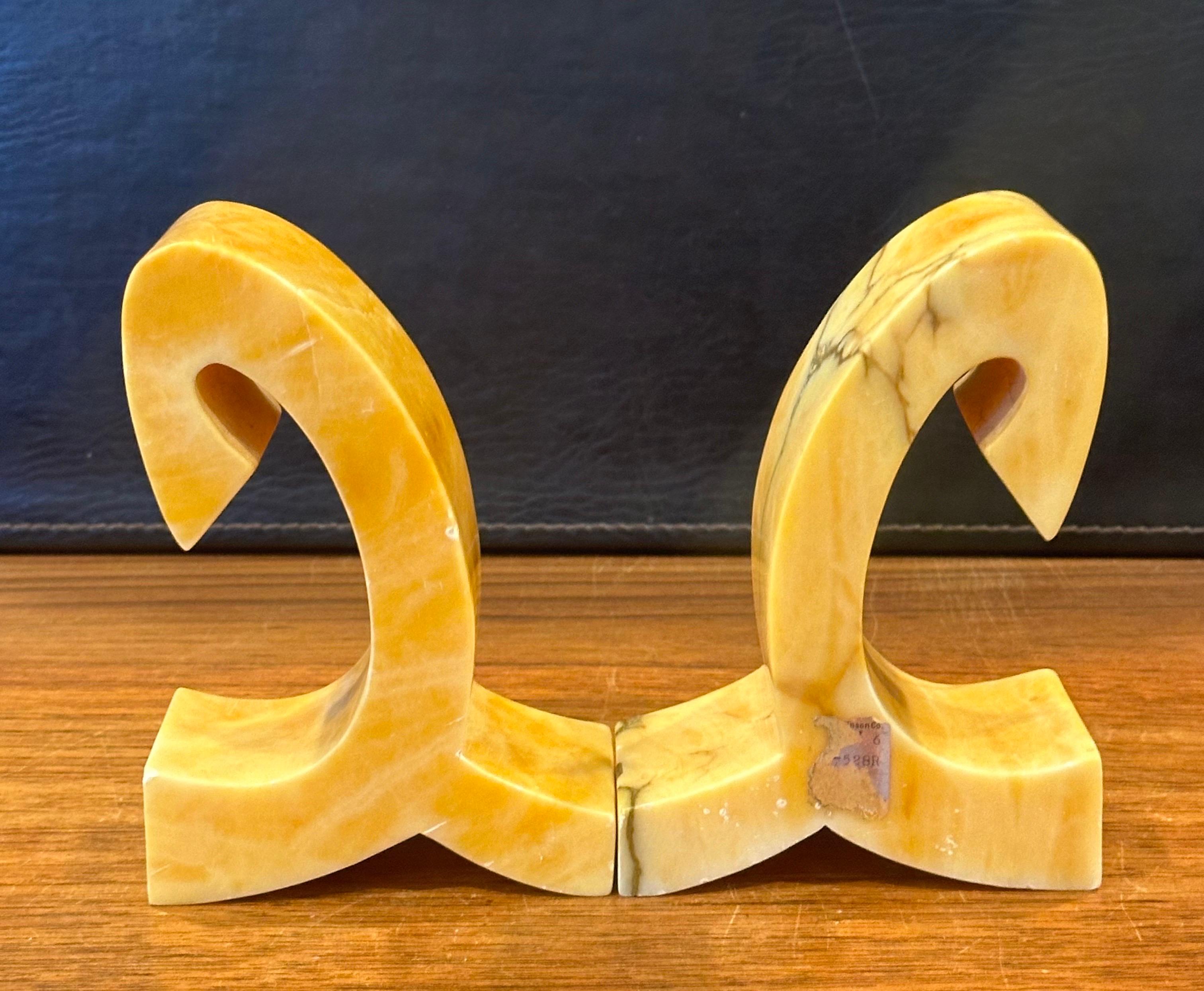 Pair of Mid-Century Sculptural Italian Marble Bookends For Sale 7
