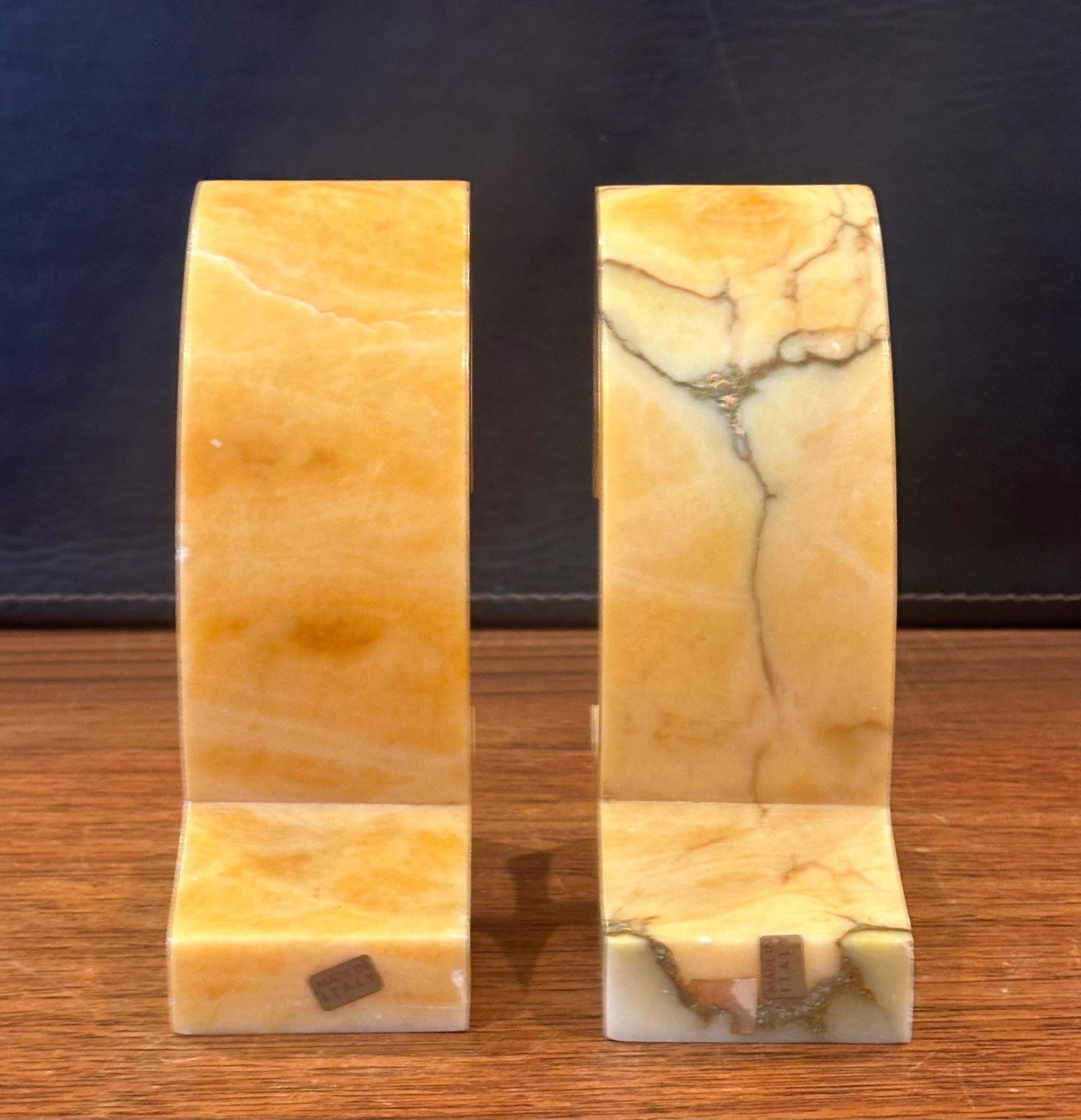 Pair of Mid-Century Sculptural Italian Marble Bookends For Sale 9