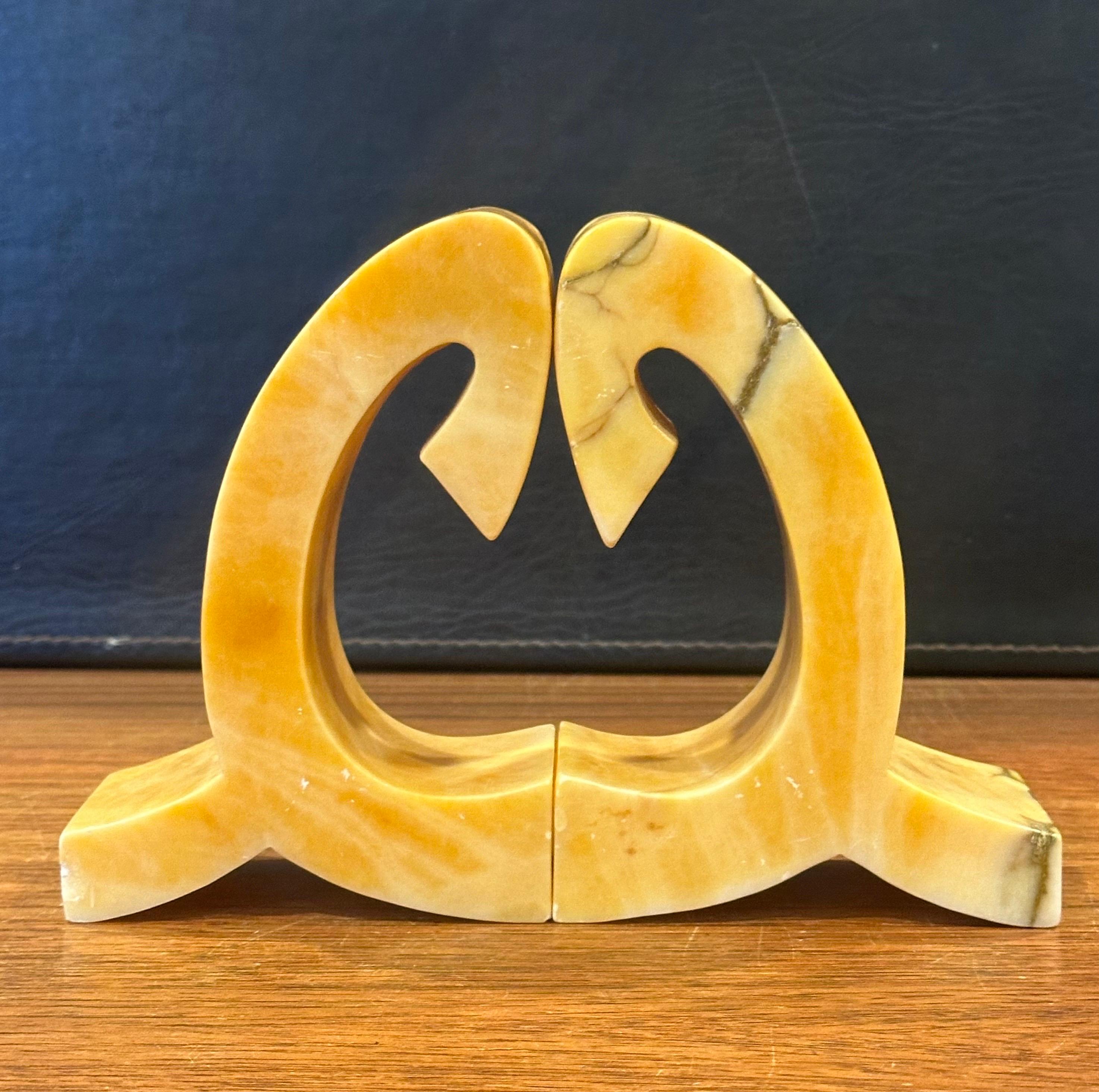 Pair of Mid-Century Sculptural Italian Marble Bookends For Sale 10