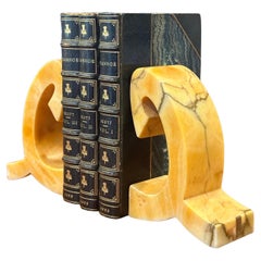 Pair of Mid-Century Sculptural Italian Marble Bookends