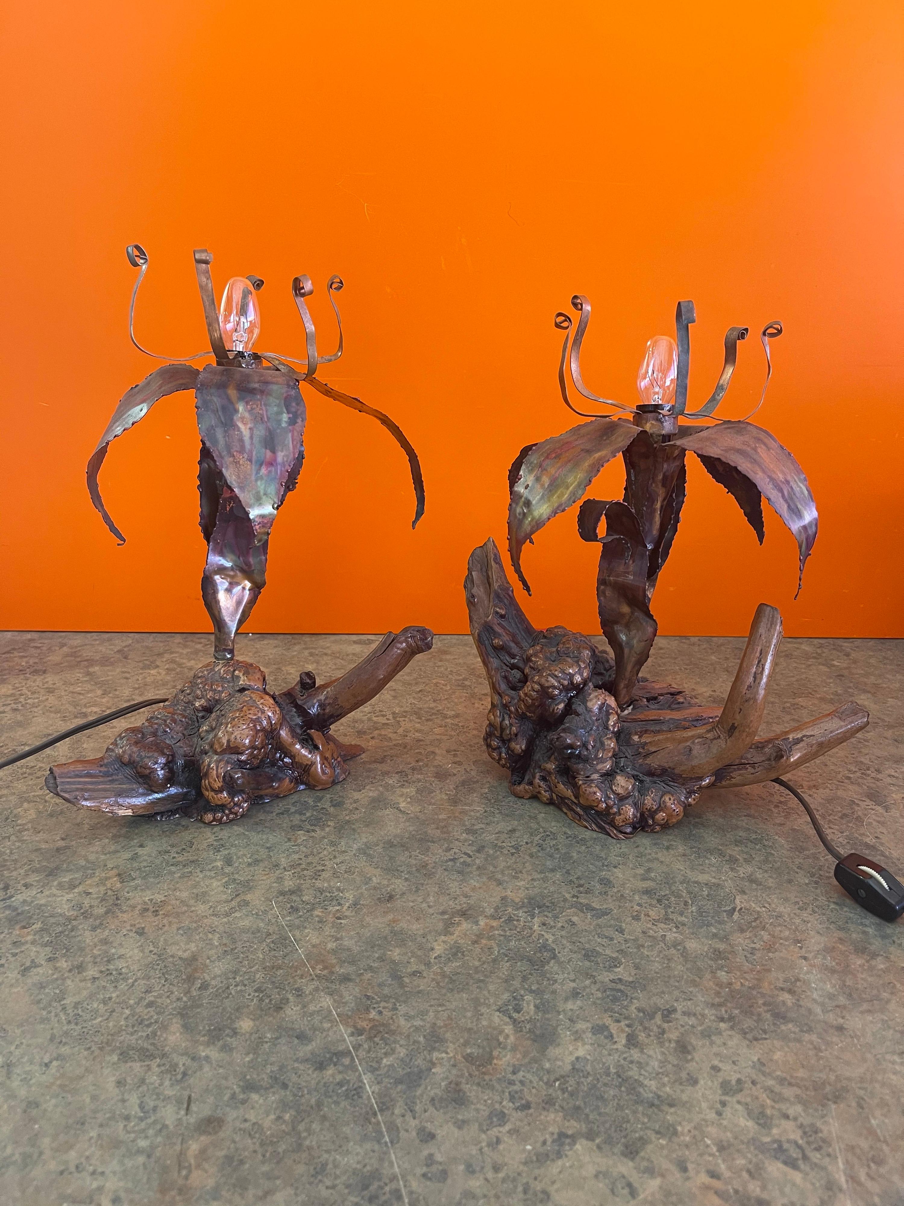 Pair of Mid-Century Sculptural Sea Urchin Table Lamps by Curtis Jere 9
